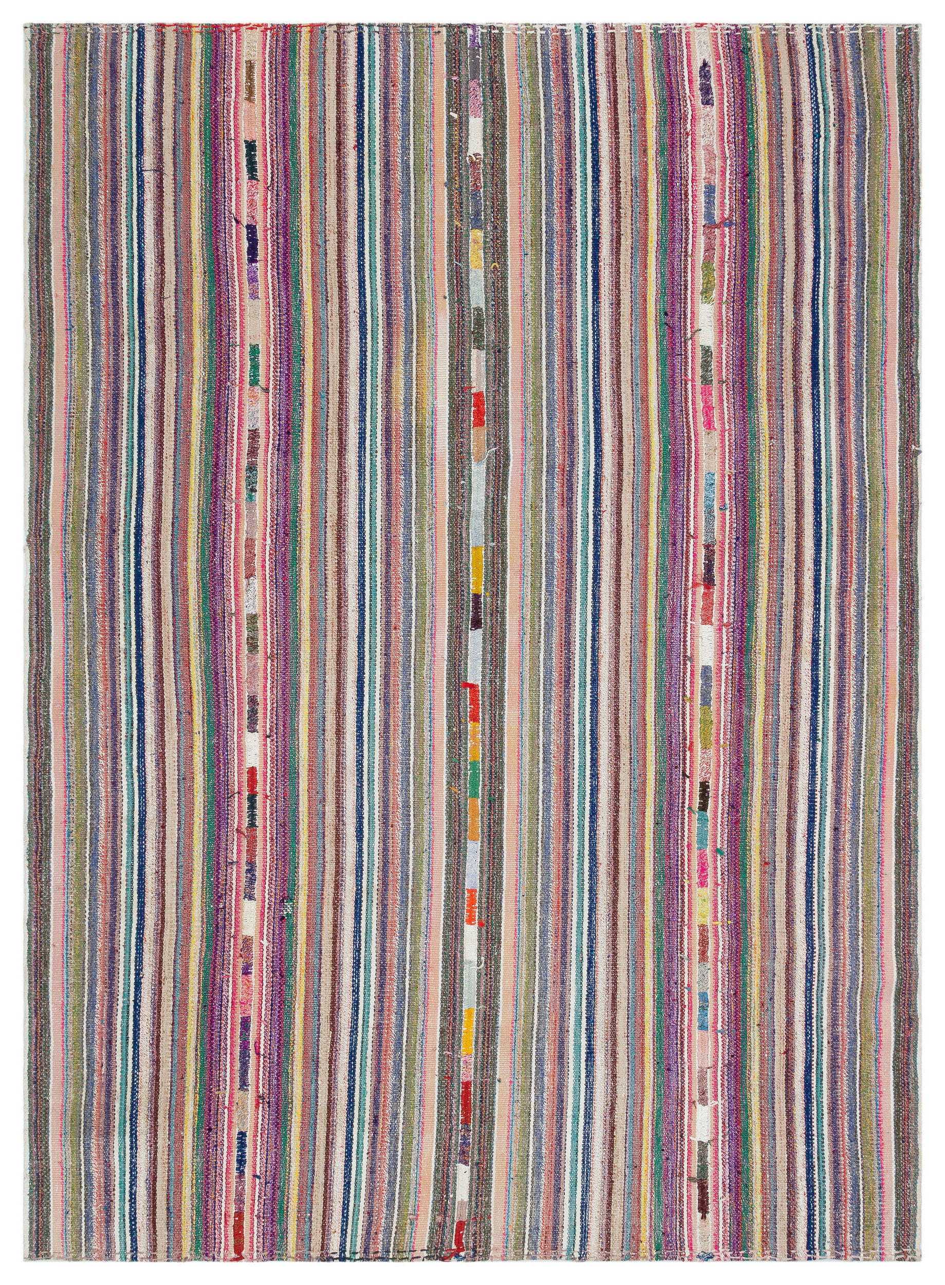 Striped Over Dyed Kilim Rug 5'11'' x 8'3'' ft 180 x 251 cm