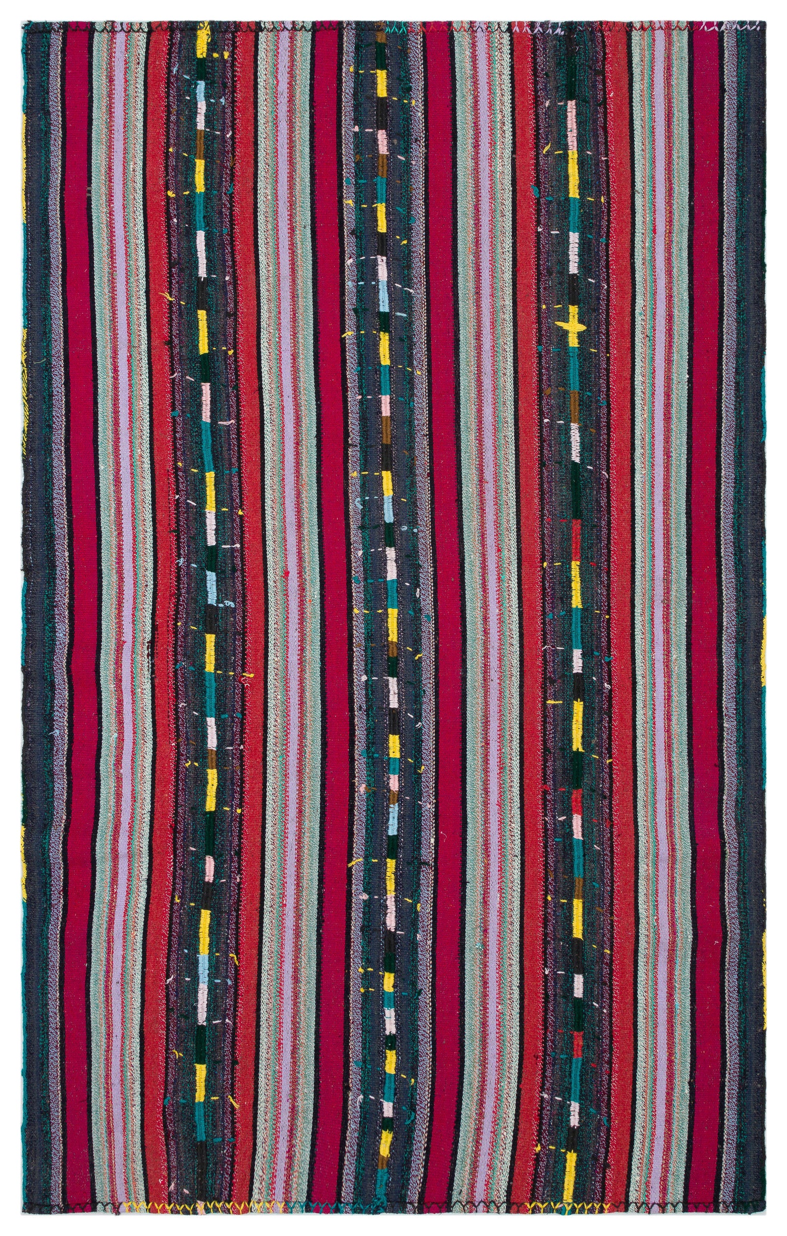 Striped Over Dyed Kilim Rug 5'5'' x 8'8'' ft 166 x 265 cm