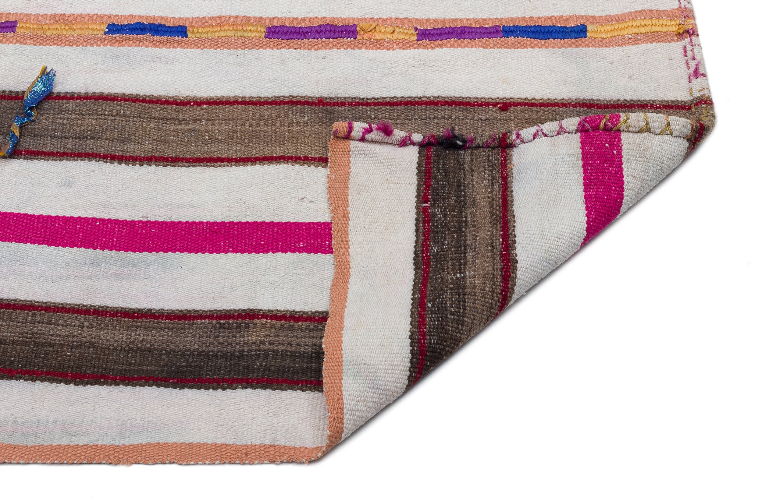 Striped Over Dyed Kilim Rug 6'5'' x 7'10'' ft 196 x 238 cm