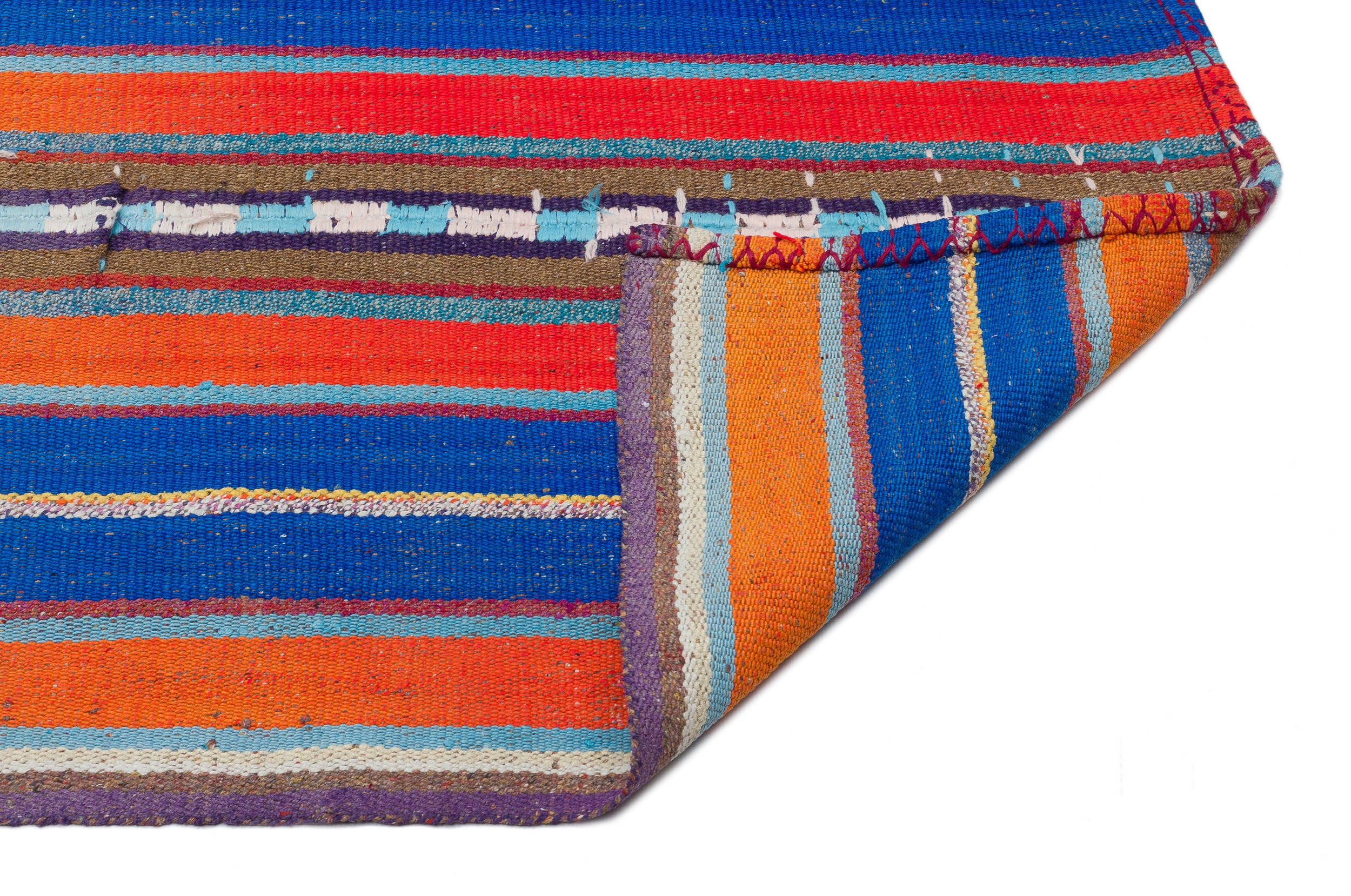 Striped Over Dyed Kilim Rug 5'2'' x 7'5'' ft 158 x 227 cm