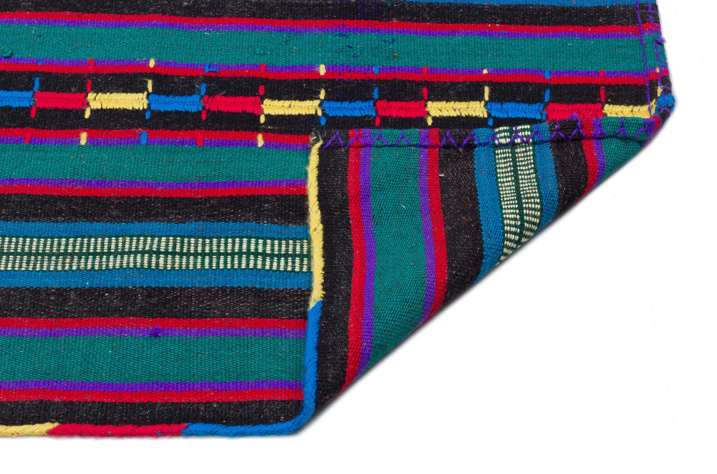 Striped Over Dyed Kilim Rug 5'5'' x 10'2'' ft 165 x 310 cm