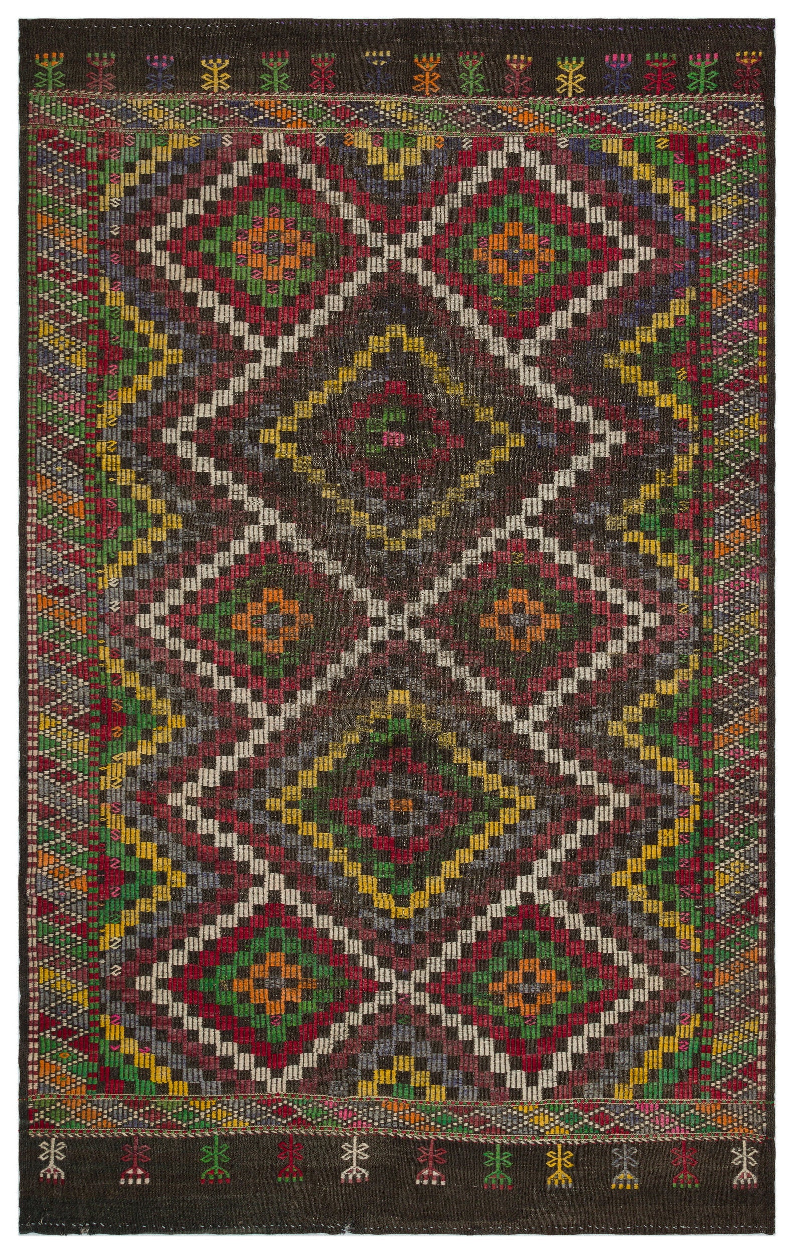 Striped Over Dyed Kilim Rug 6'3'' x 10'0'' ft 191 x 306 cm