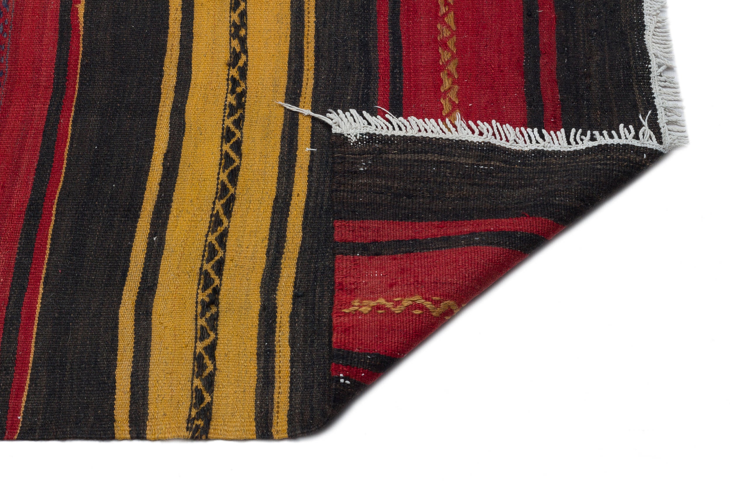 Striped Over Dyed Kilim Rug 4'9'' x 14'2'' ft 145 x 432 cm