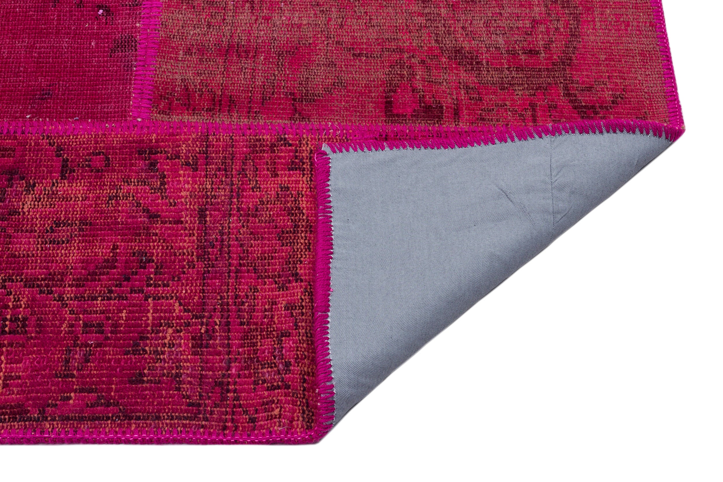 Red Over Dyed Patchwork Unique Rug 5'3'' x 7'7'' ft 160 x 230 cm