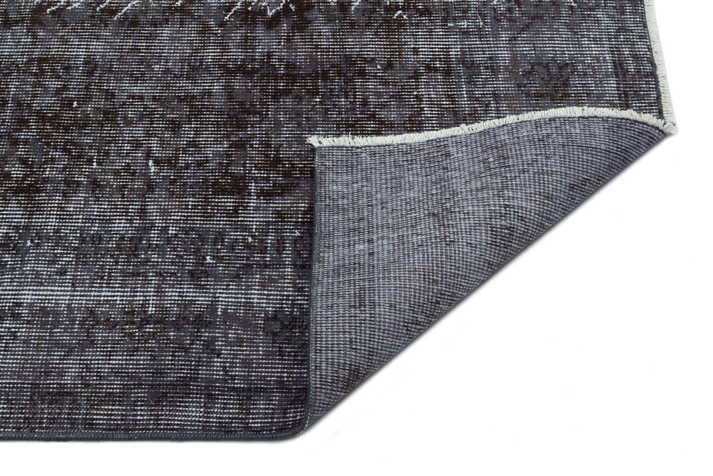 Black Over Dyed Vintage Rug 5'5'' x 8'10'' ft 165 x 270 cm