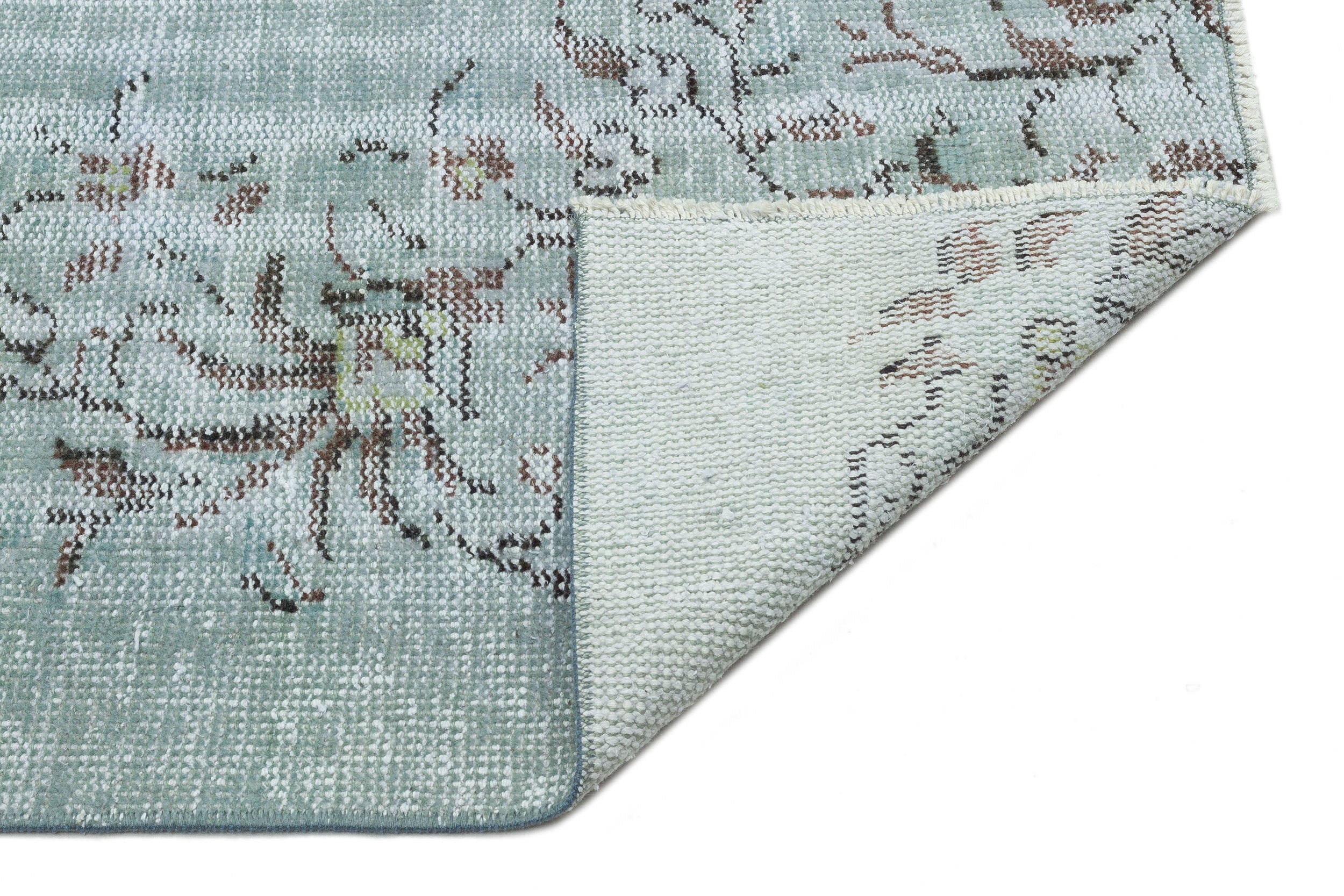 Stone Blue Over Dyed Rug | Traditional Design Rug | Turkish Rug | Hand Weaving Rug | Bedroom Rug | Wool Rug | Vintage Rug | Patterned Rug | Naturel Rug | Boho Rug I 6'1'' x 9'3'' ft 186 x 282 cm