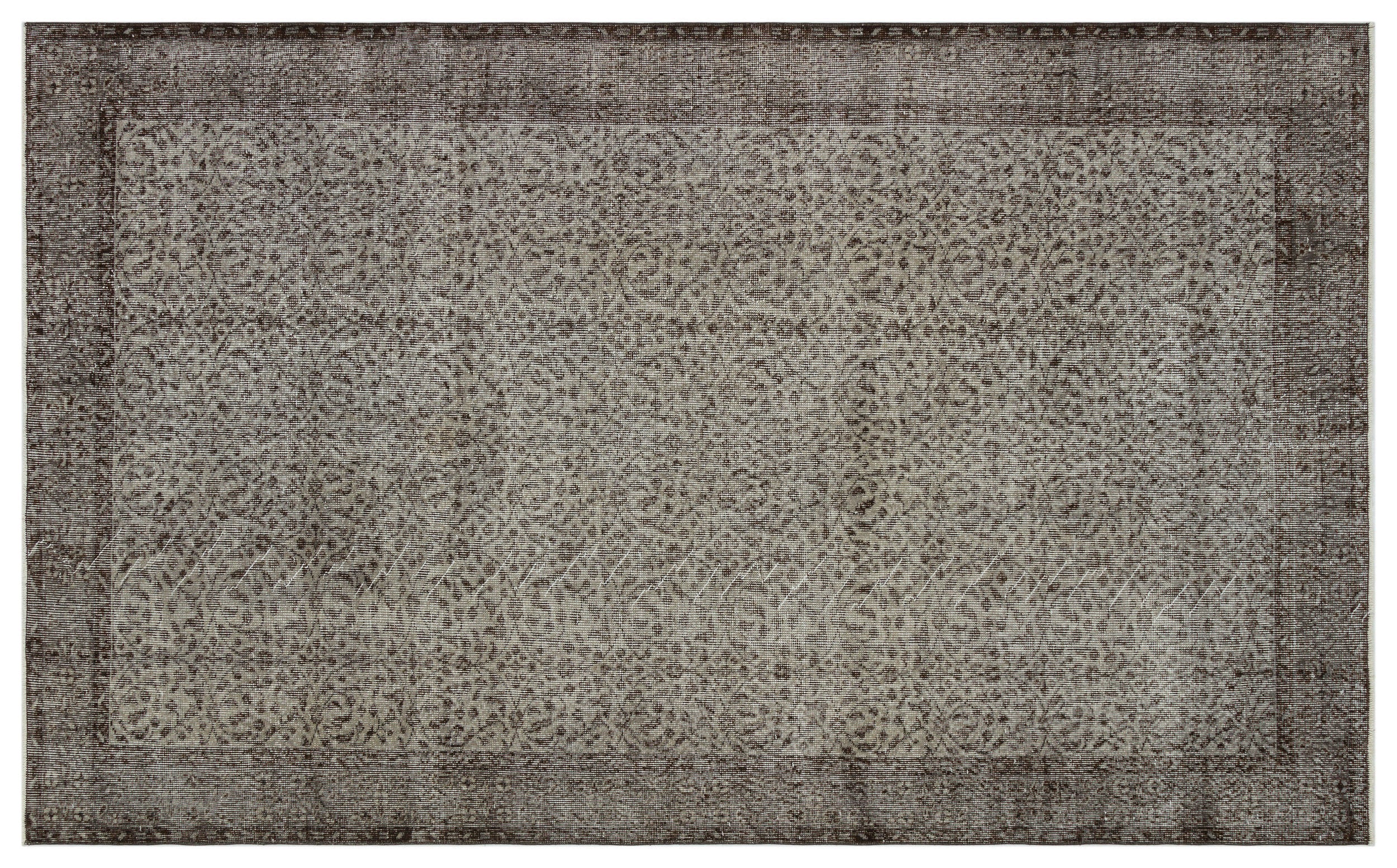 Gray Over Dyed Vintage Rug 5'7'' x 9'4'' ft 171 x 285 cm