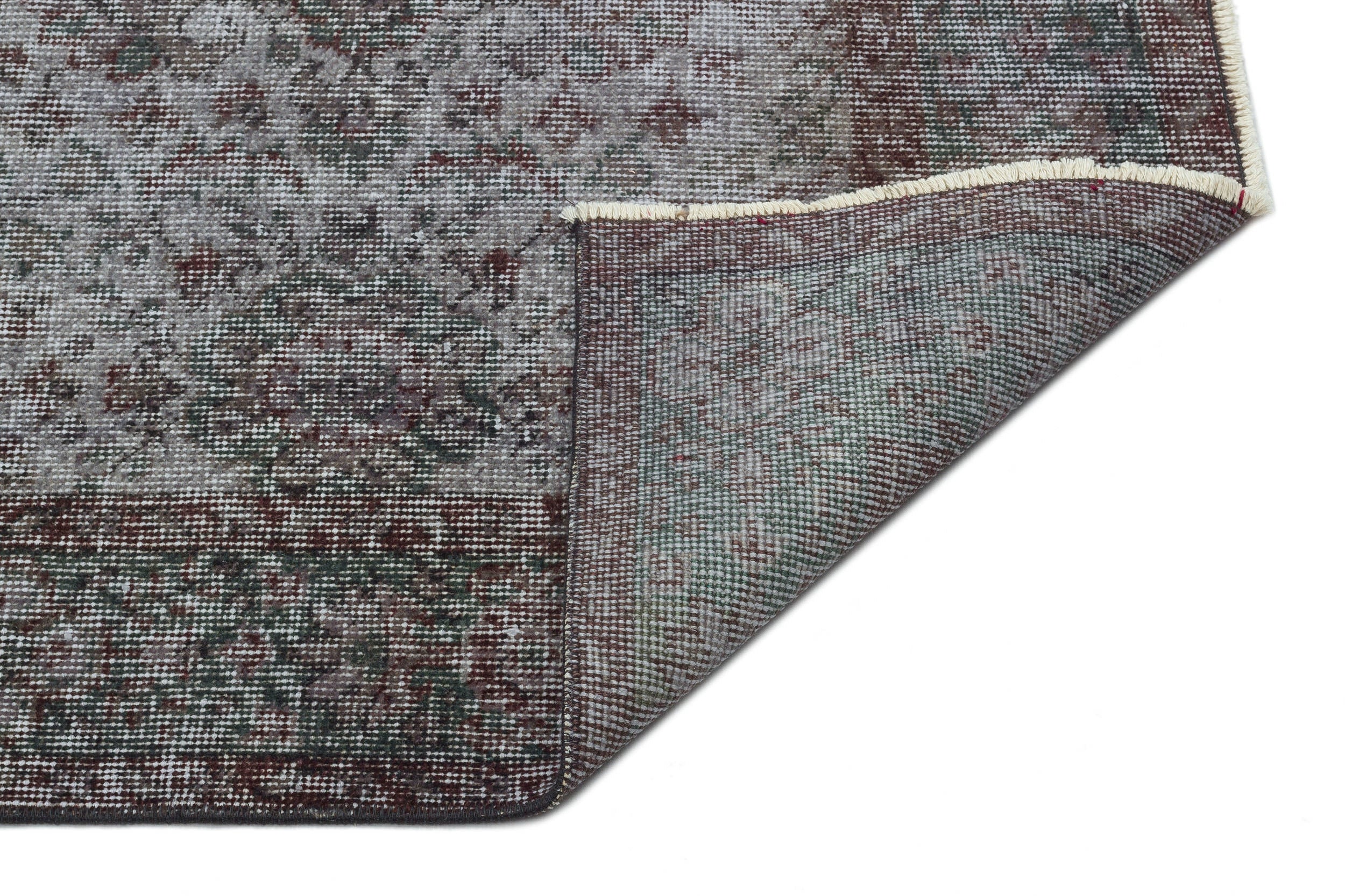 Gray Over Dyed Vintage Rug 5'9'' x 9'1'' ft 175 x 277 cm