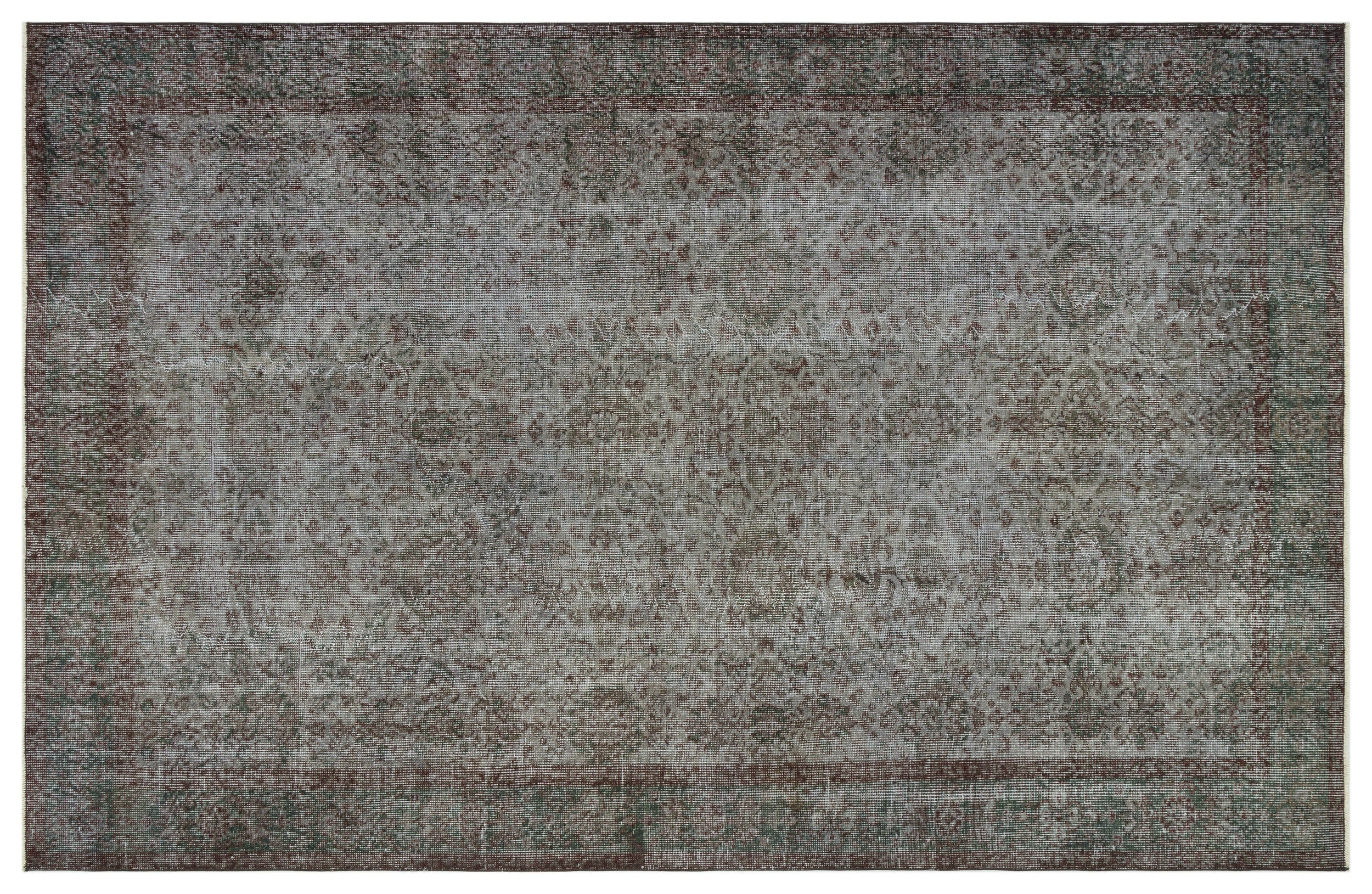 Gray Over Dyed Vintage Rug 5'9'' x 9'1'' ft 175 x 277 cm