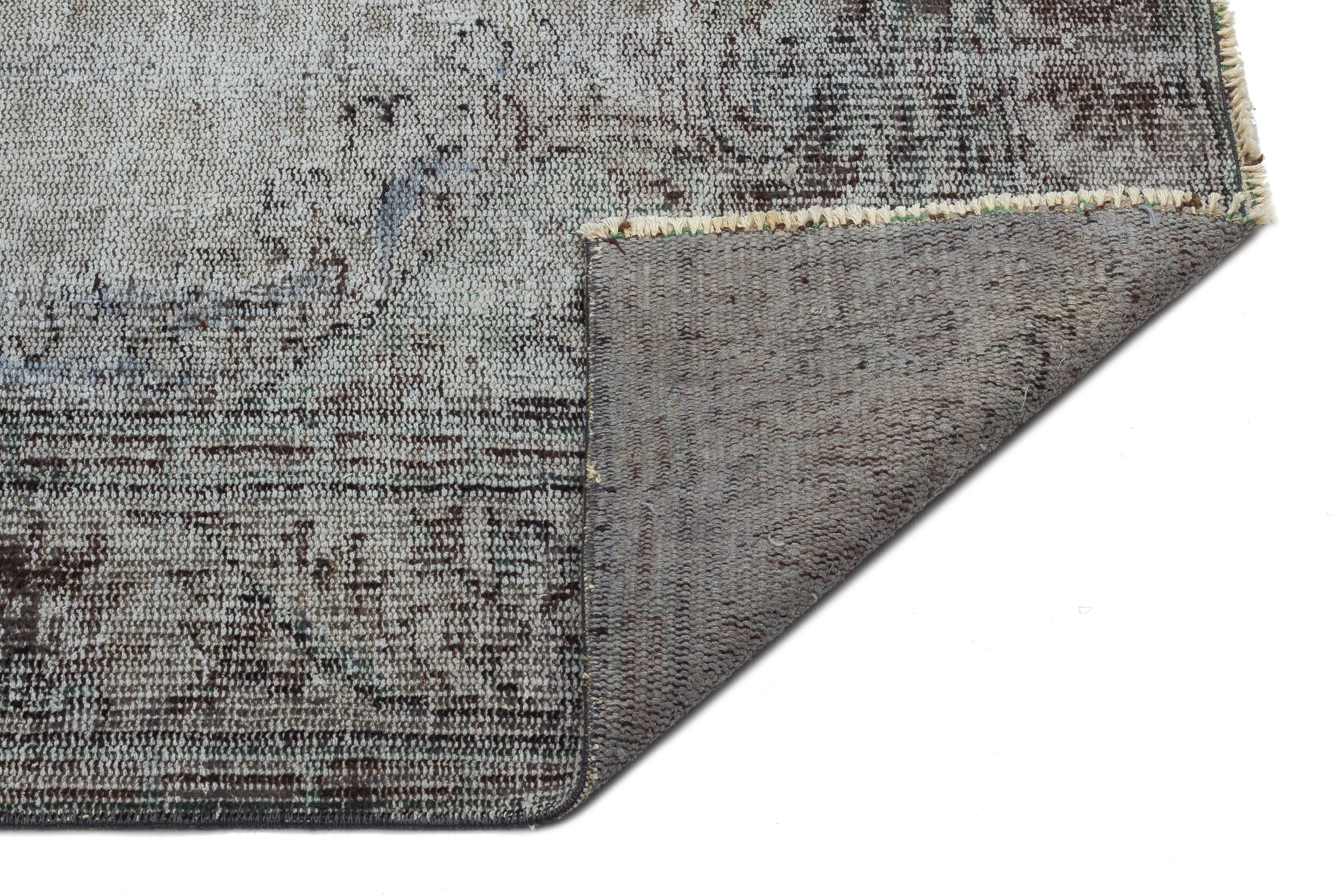 Gray Over Dyed Vintage Rug 6'3'' x 9'4'' ft 191 x 285 cm
