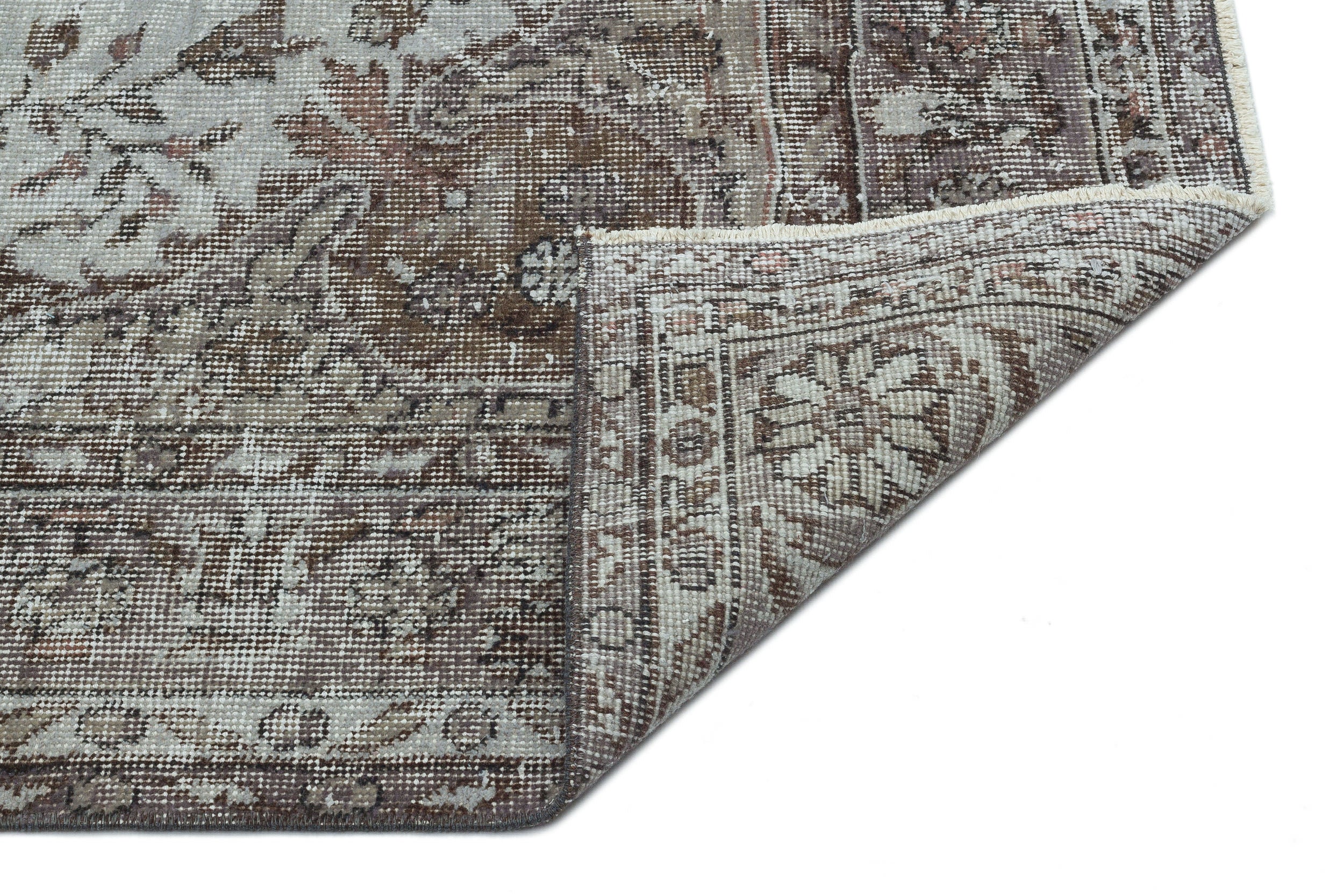 Gray Over Dyed Vintage Rug 5'6'' x 9'3'' ft 167 x 281 cm
