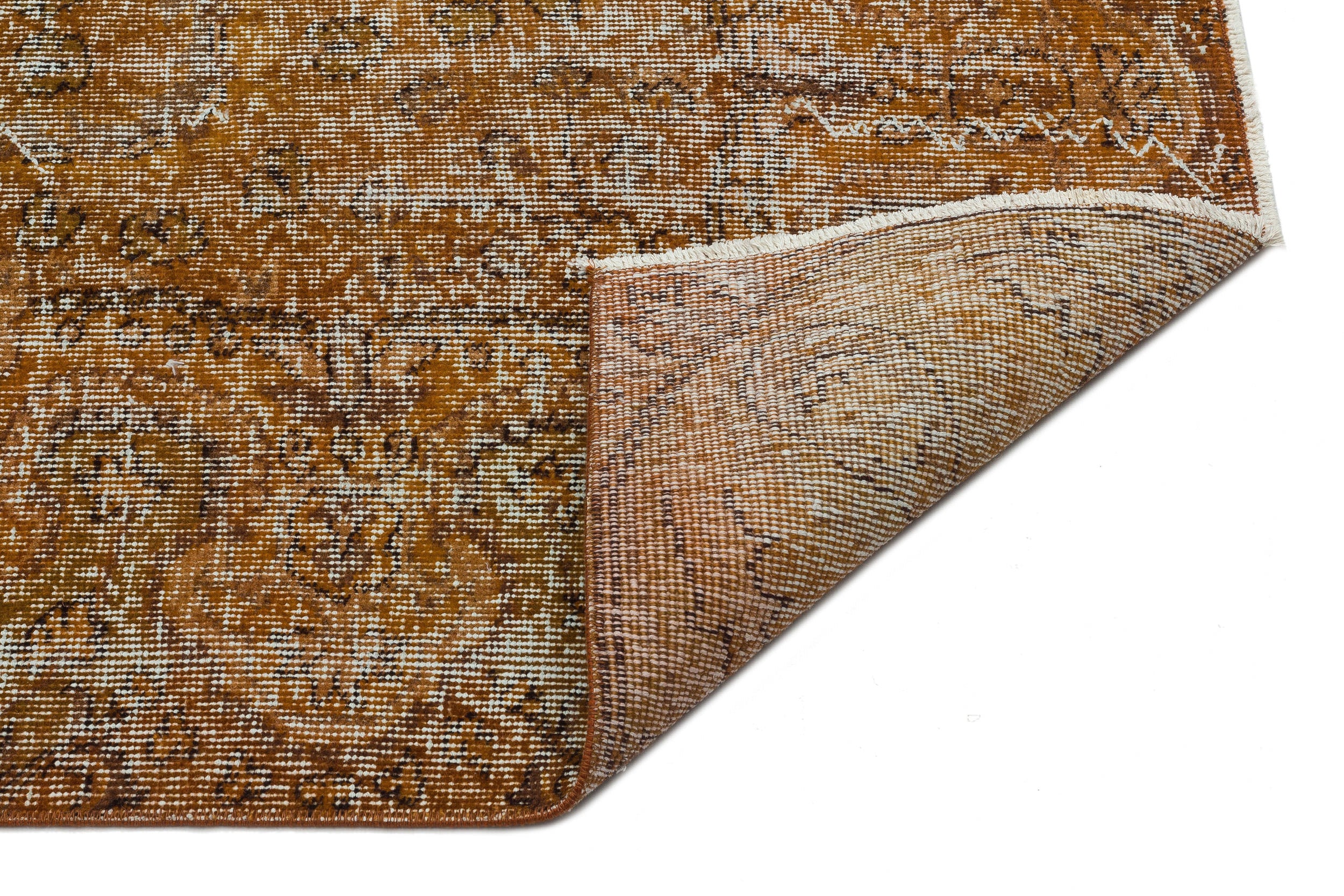 Brown Over Dyed Vintage Rug 6'3'' x 9'10'' ft 190 x 300 cm