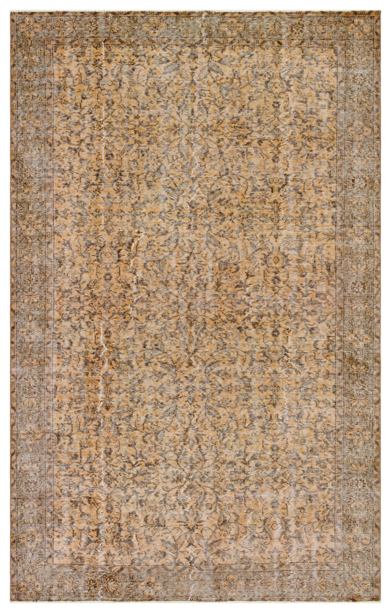 Brown Over Dyed Vintage Rug 5'7'' x 8'11'' ft 171 x 272 cm