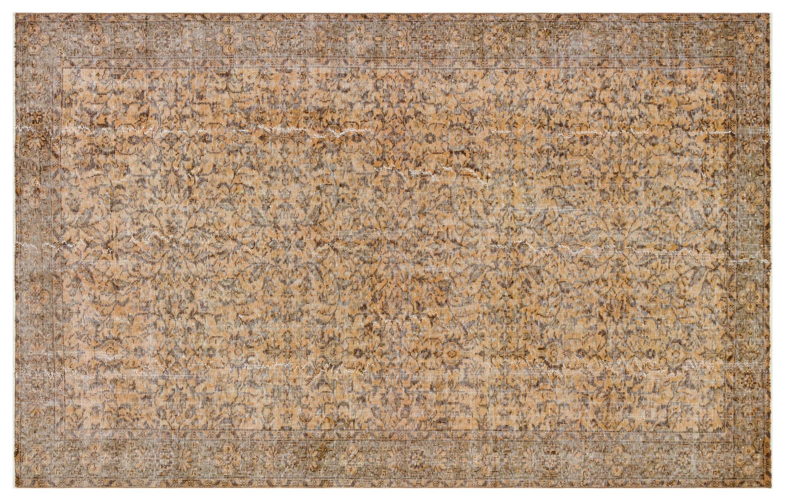 Brown Over Dyed Vintage Rug 5'7'' x 8'11'' ft 171 x 272 cm