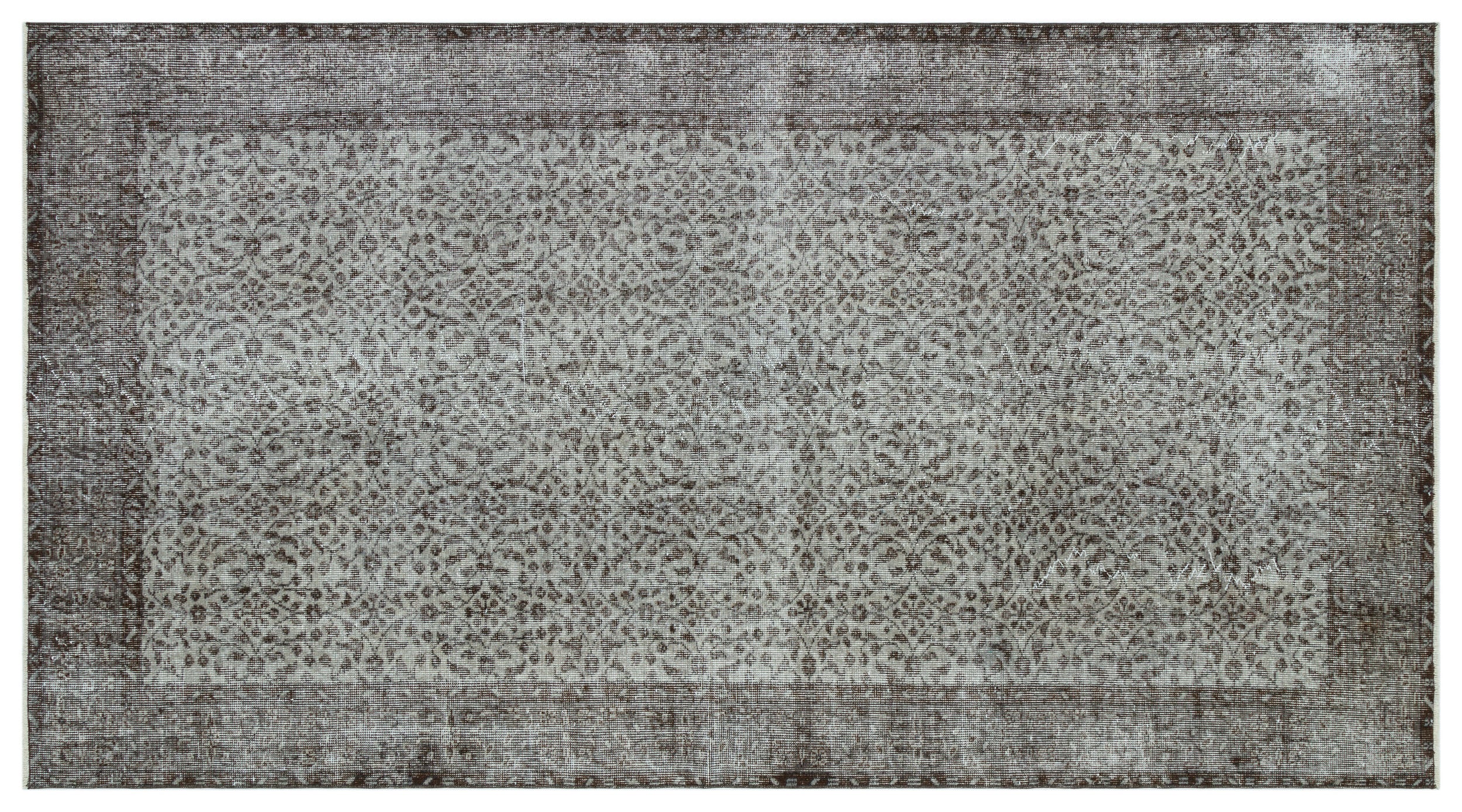 Gray Over Dyed Vintage Rug 5'2'' x 9'4'' ft 157 x 285 cm