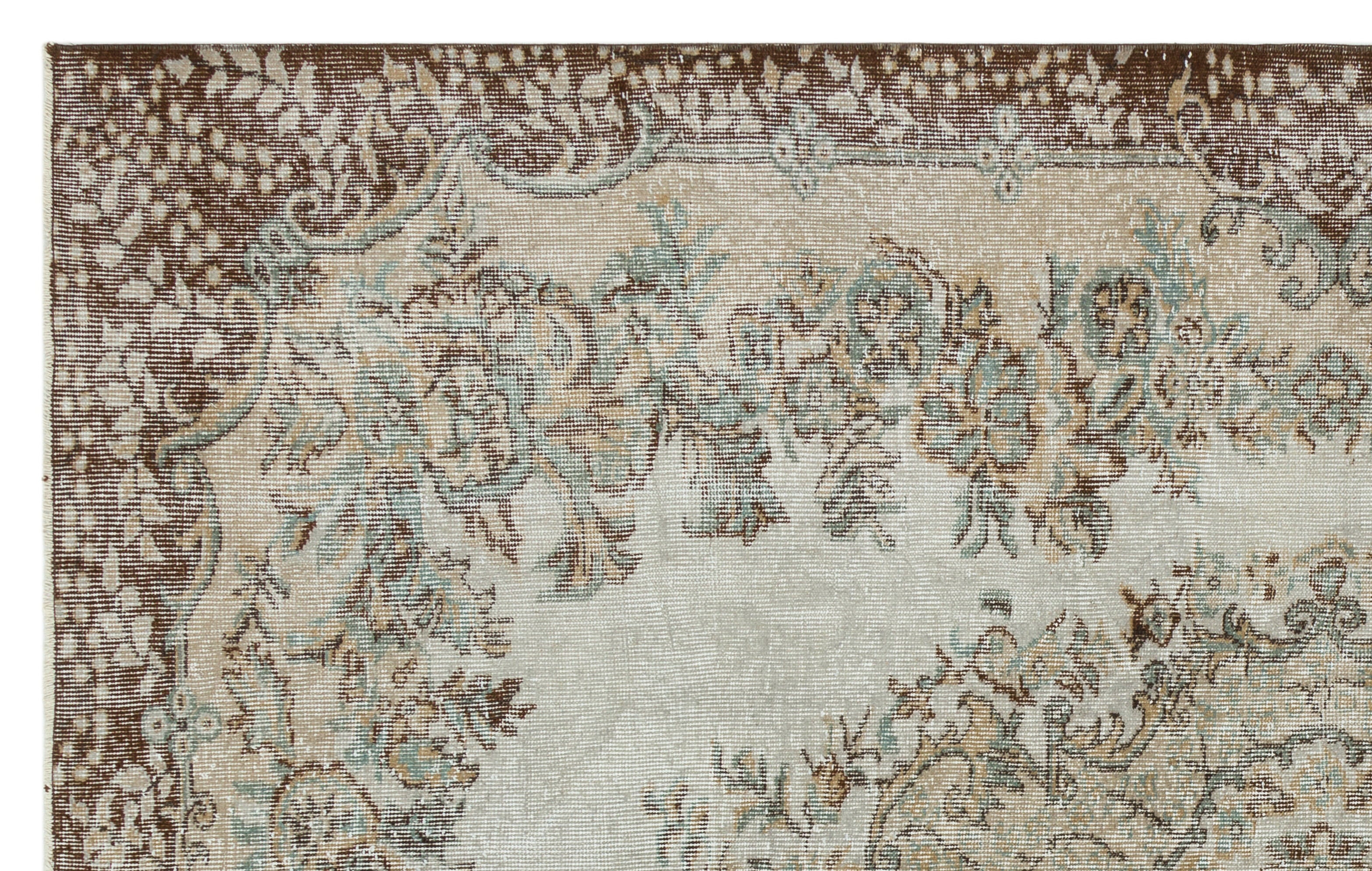 Gray Over Dyed Vintage Rug 5'10'' x 9'1'' ft 177 x 278 cm