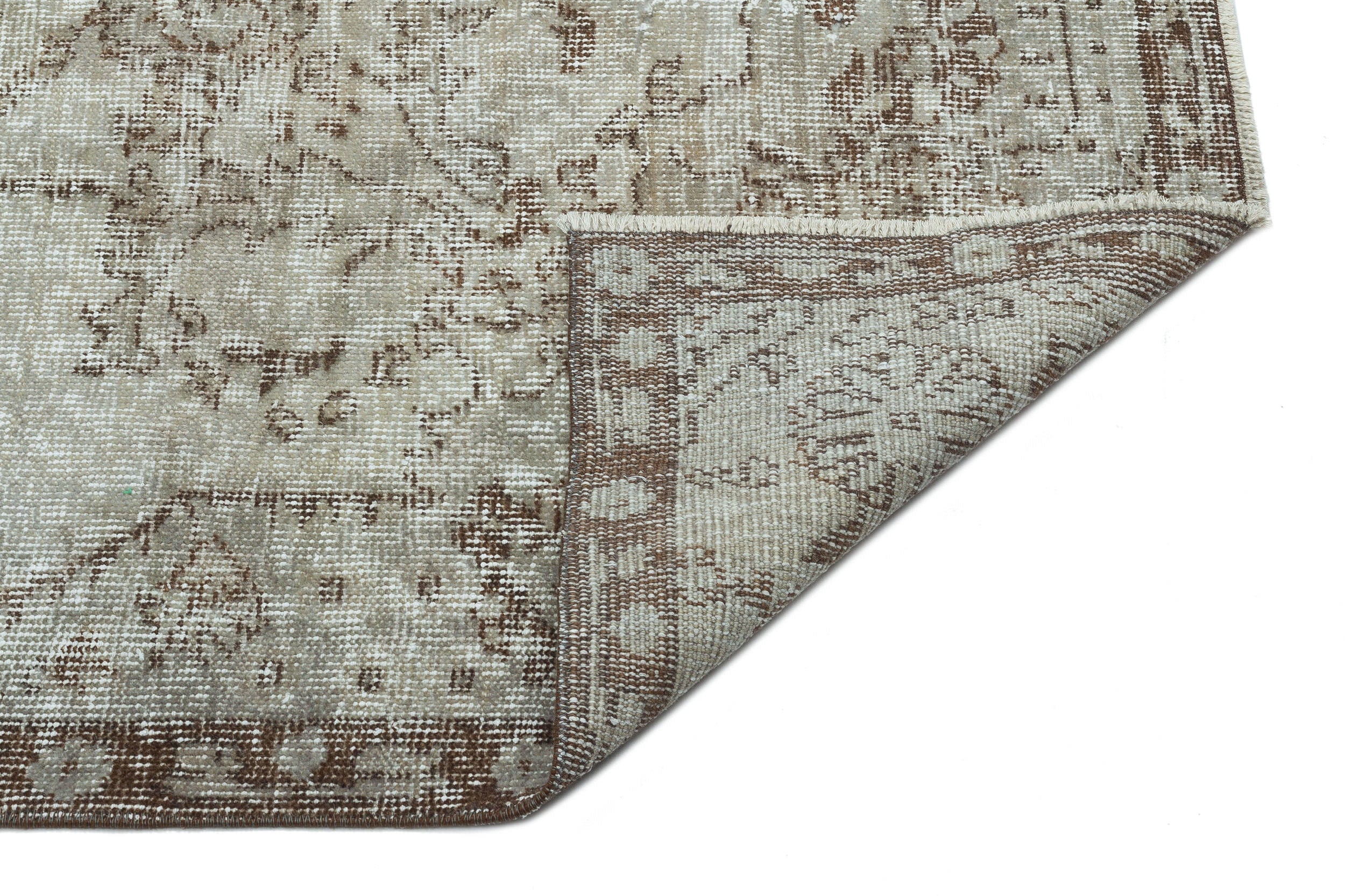 Gray Over Dyed Vintage Rug 5'7'' x 9'6'' ft 171 x 290 cm