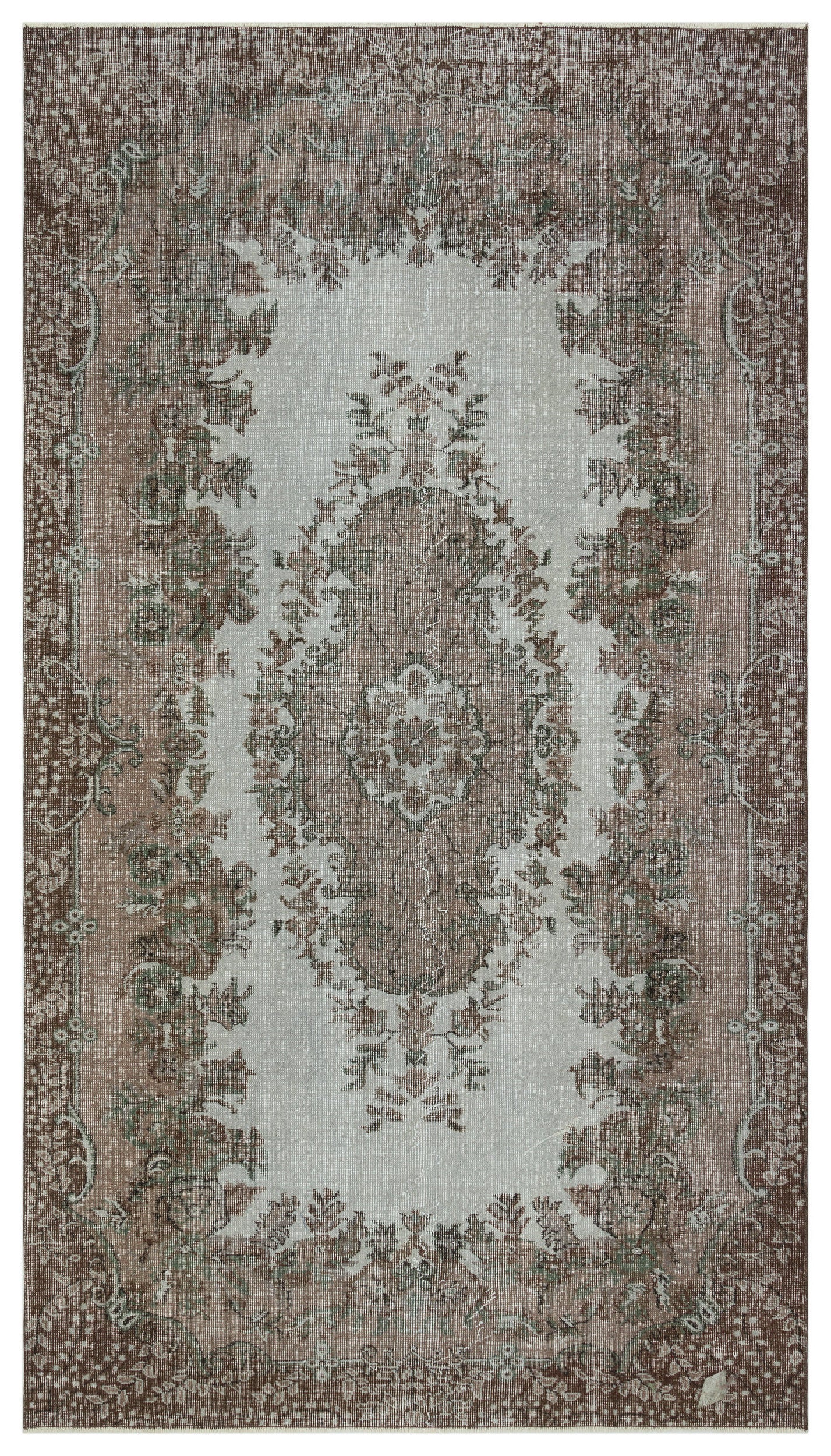 Gray Over Dyed Vintage Rug 5'1'' x 9'1'' ft 156 x 276 cm