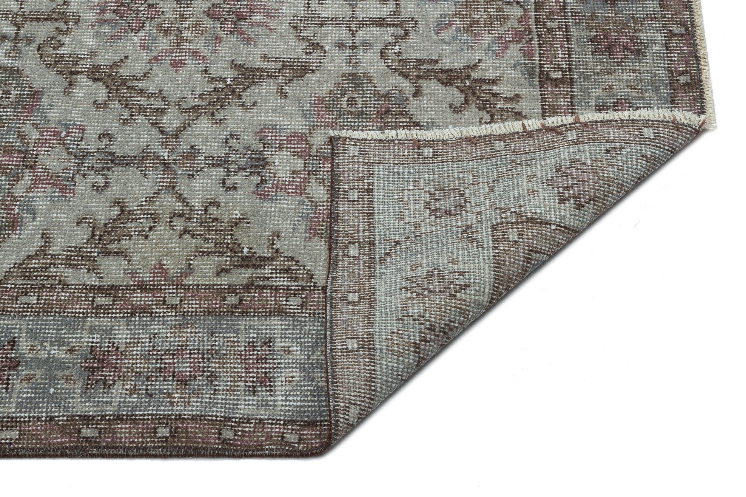 Gray Over Dyed Vintage Rug 5'3'' x 9'0'' ft 161 x 275 cm