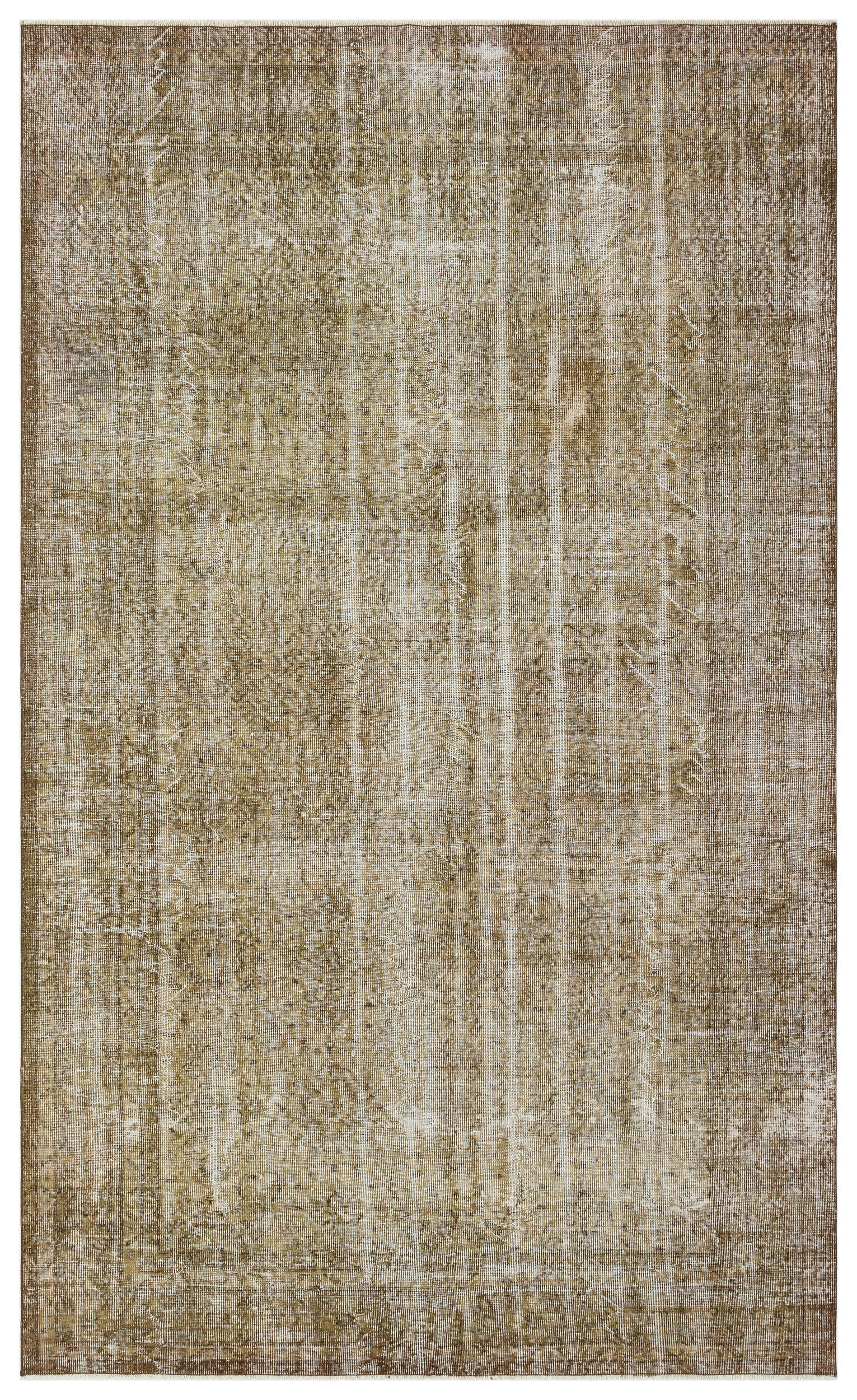 Brown Over Dyed Vintage Rug 6'7'' x 10'2'' ft 200 x 310 cm