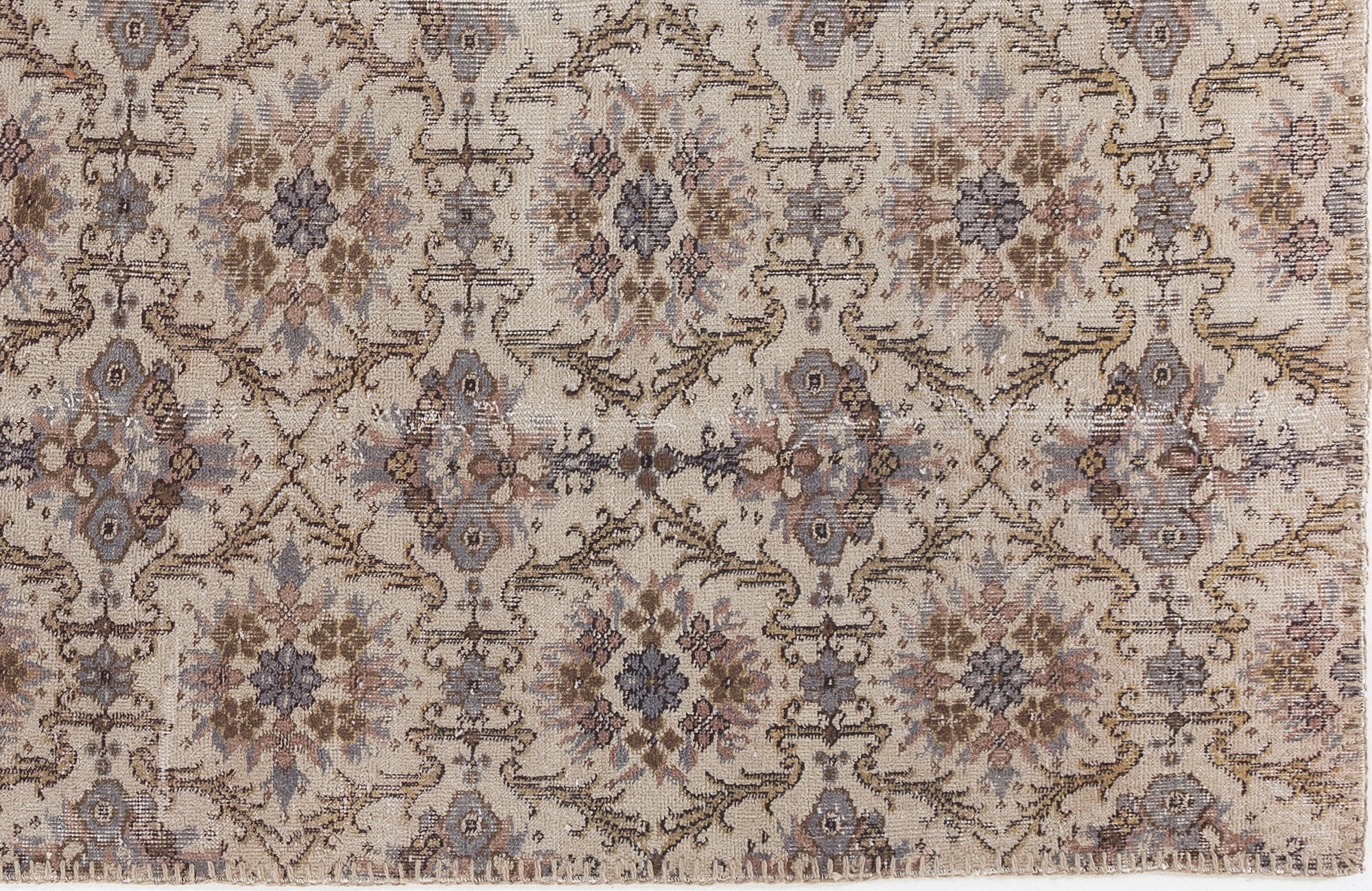 Beige Over Dyed Vintage Rug 4'8'' x 8'2'' ft 142 x 250 cm