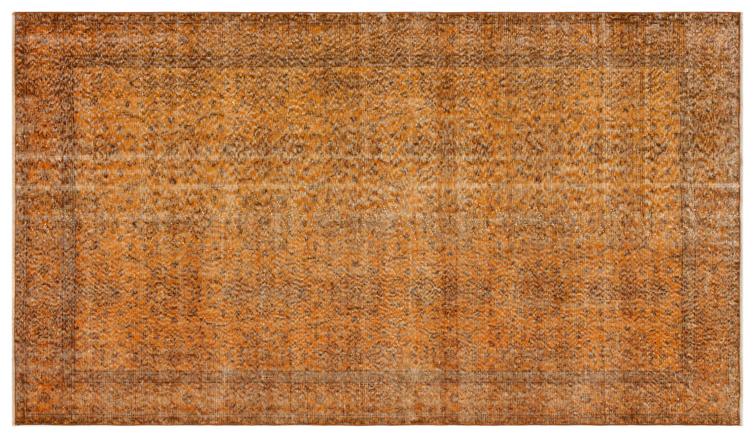 Orange Over Dyed Vintage Rug 5'4'' x 9'2'' ft 162 x 280 cm