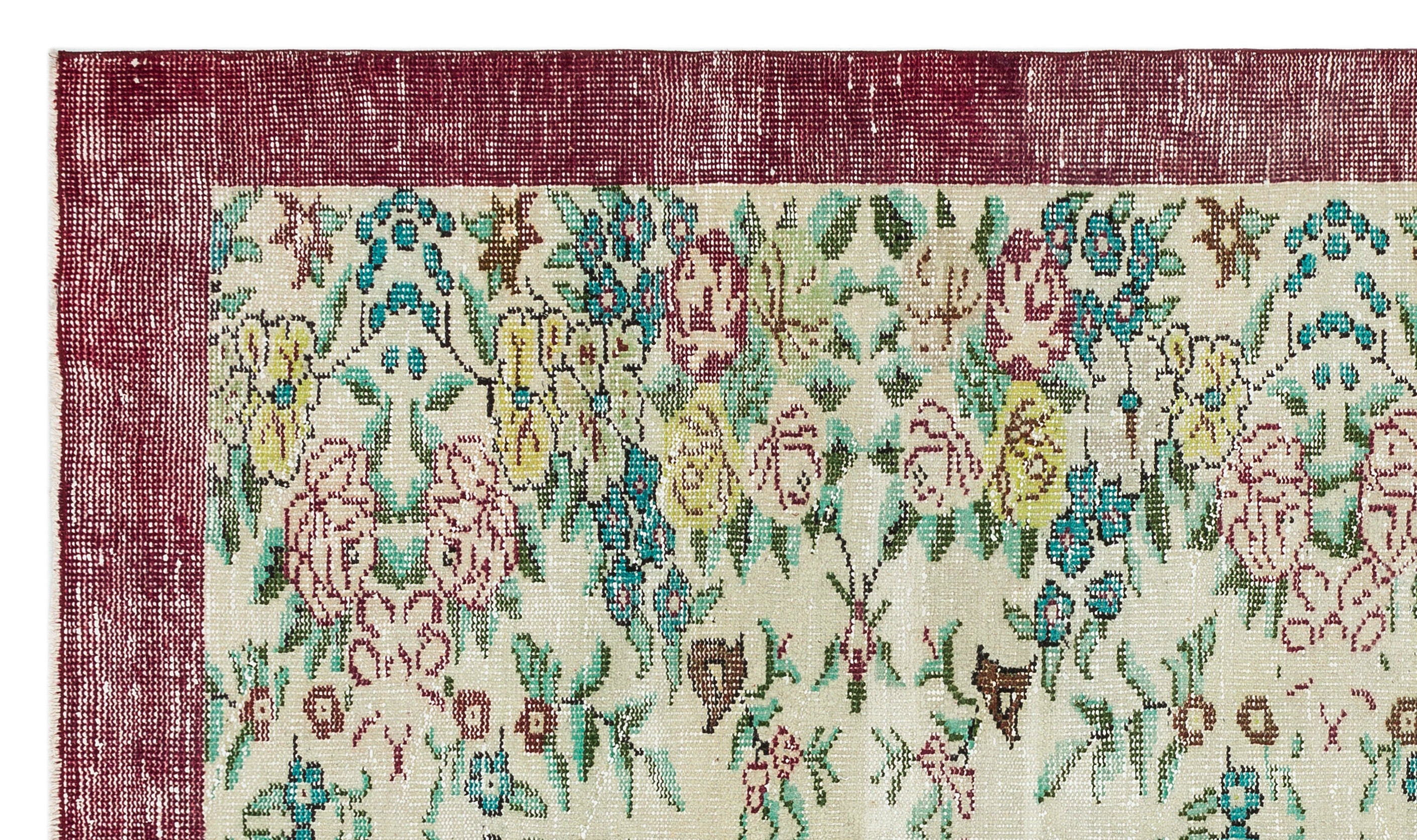 Retro Design Naturel Over Dyed Vintage Rug 4'11'' x 8'3'' ft 149 x 252 cm