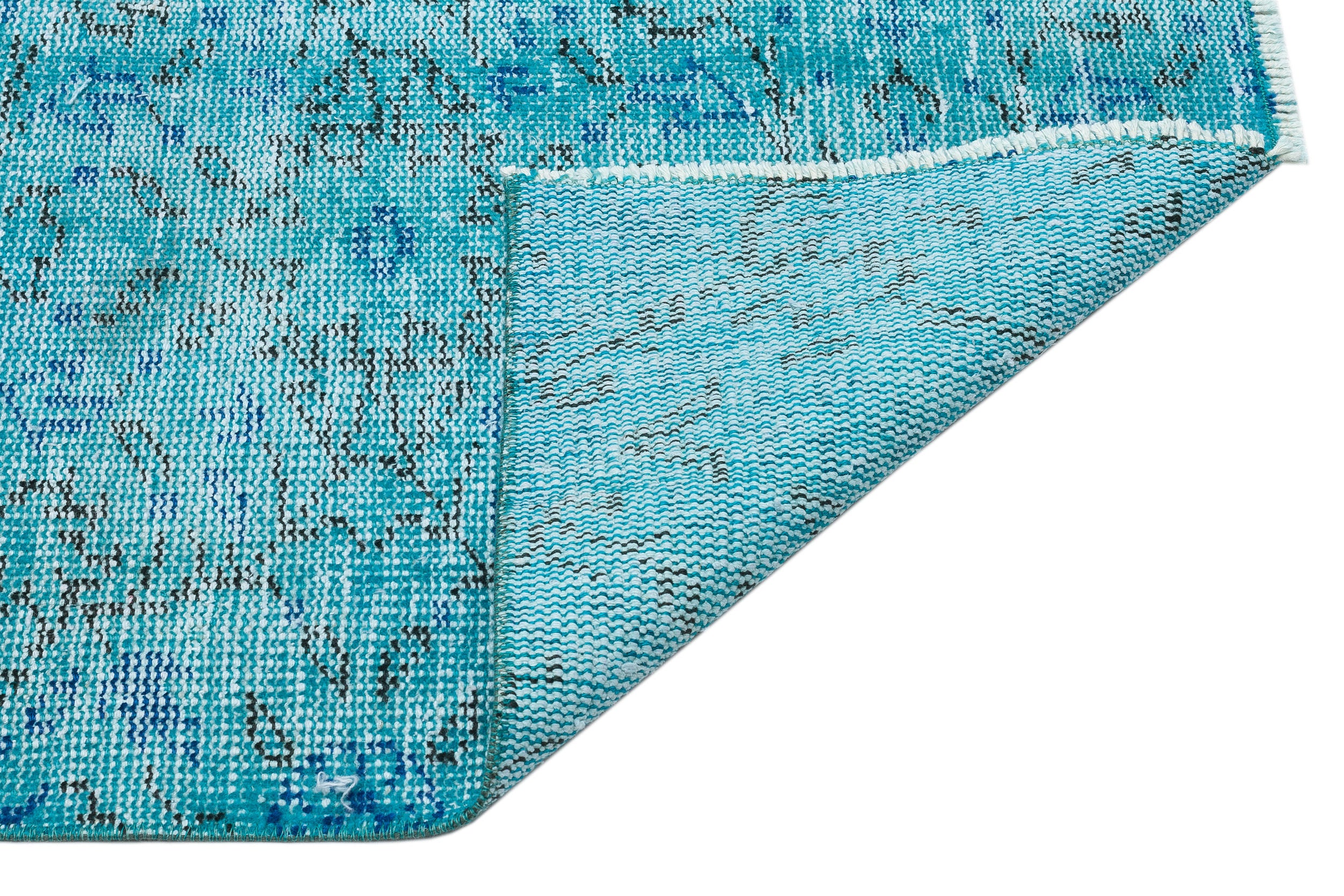 Turquoise Over Dyed Vintage Rug 6'8'' x 10'2'' ft 204 x 310 cm