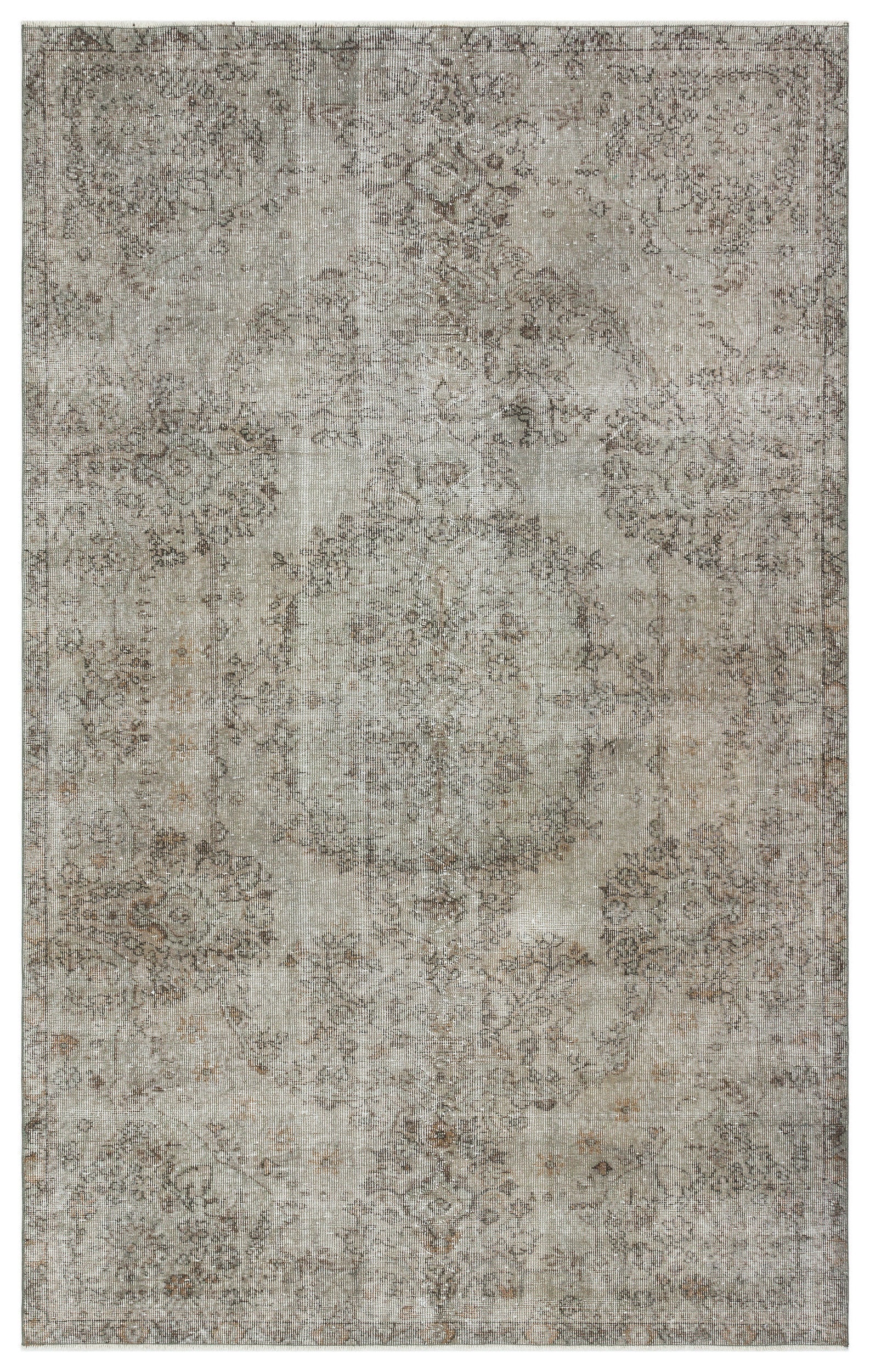 Gray Over Dyed Vintage Rug 5'7'' x 9'2'' ft 170 x 280 cm