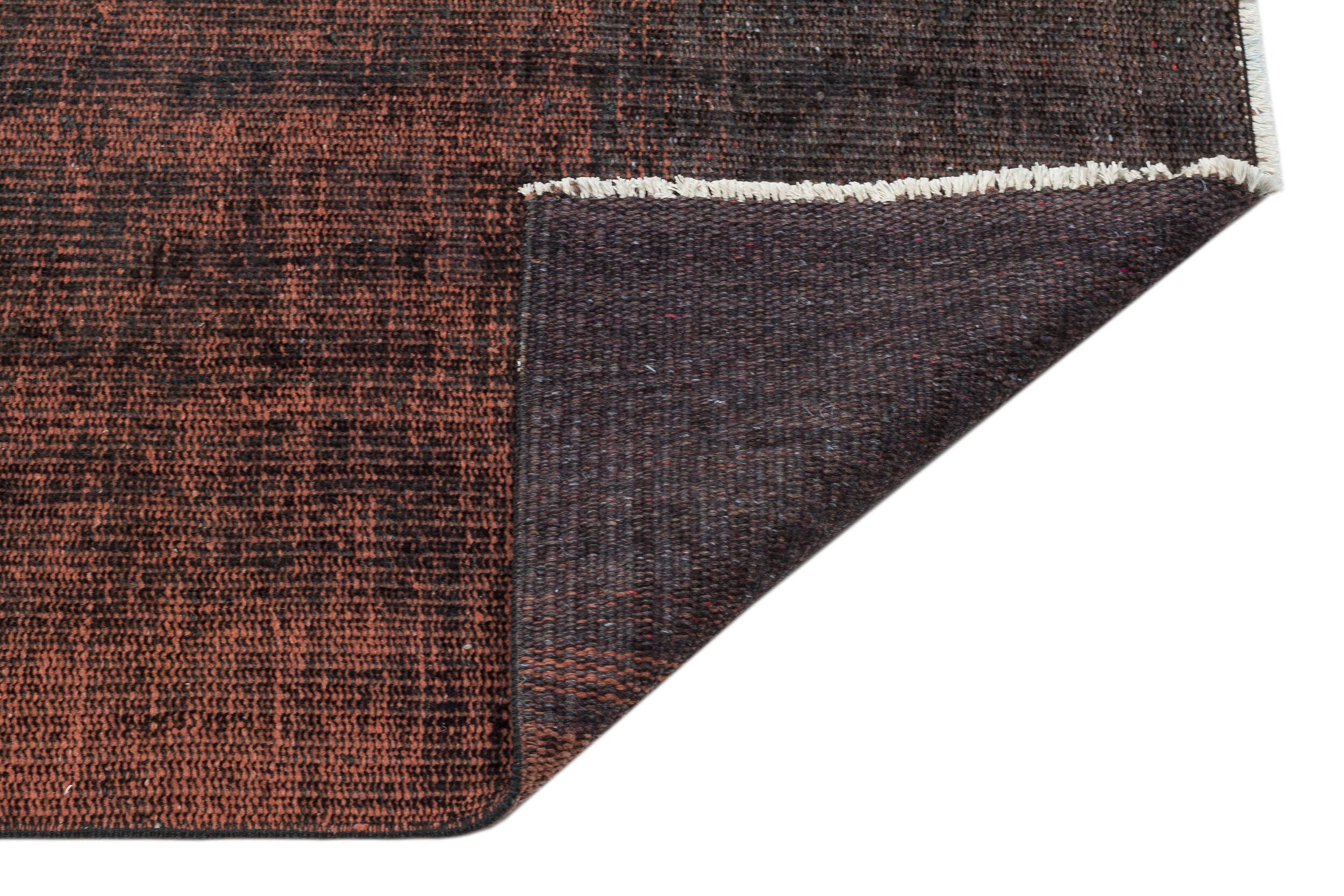 Brown Over Dyed Vintage Rug 5'7'' x 8'9'' ft 171 x 266 cm