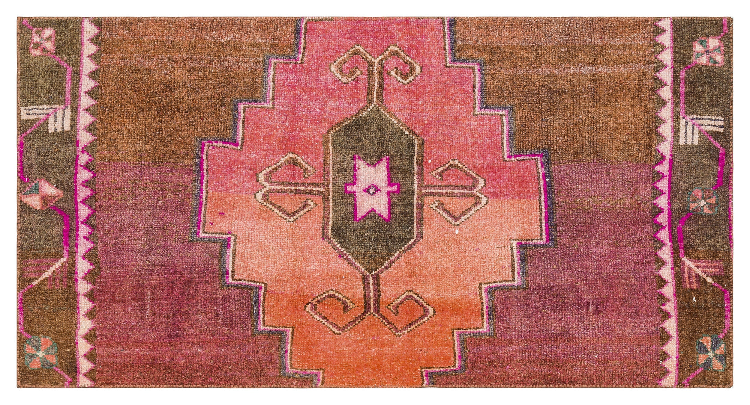 Natural Anatolium Turkish Vintage Rug 2'6'' x 4'7'' ft 75 x 140 cm