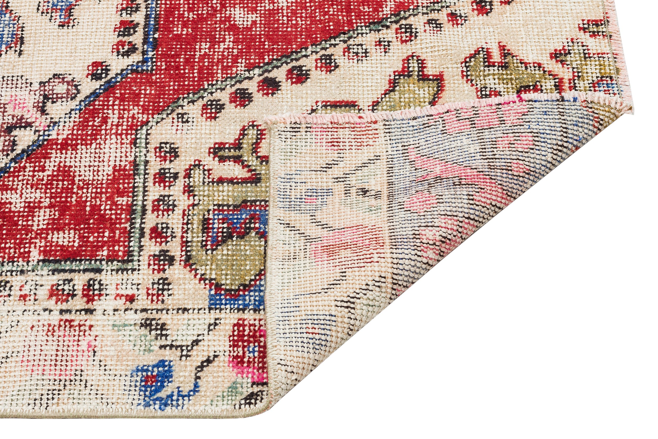 Natural Anatolium Turkish Vintage Rug 4'5'' x 5'7'' ft 134 x 170 cm