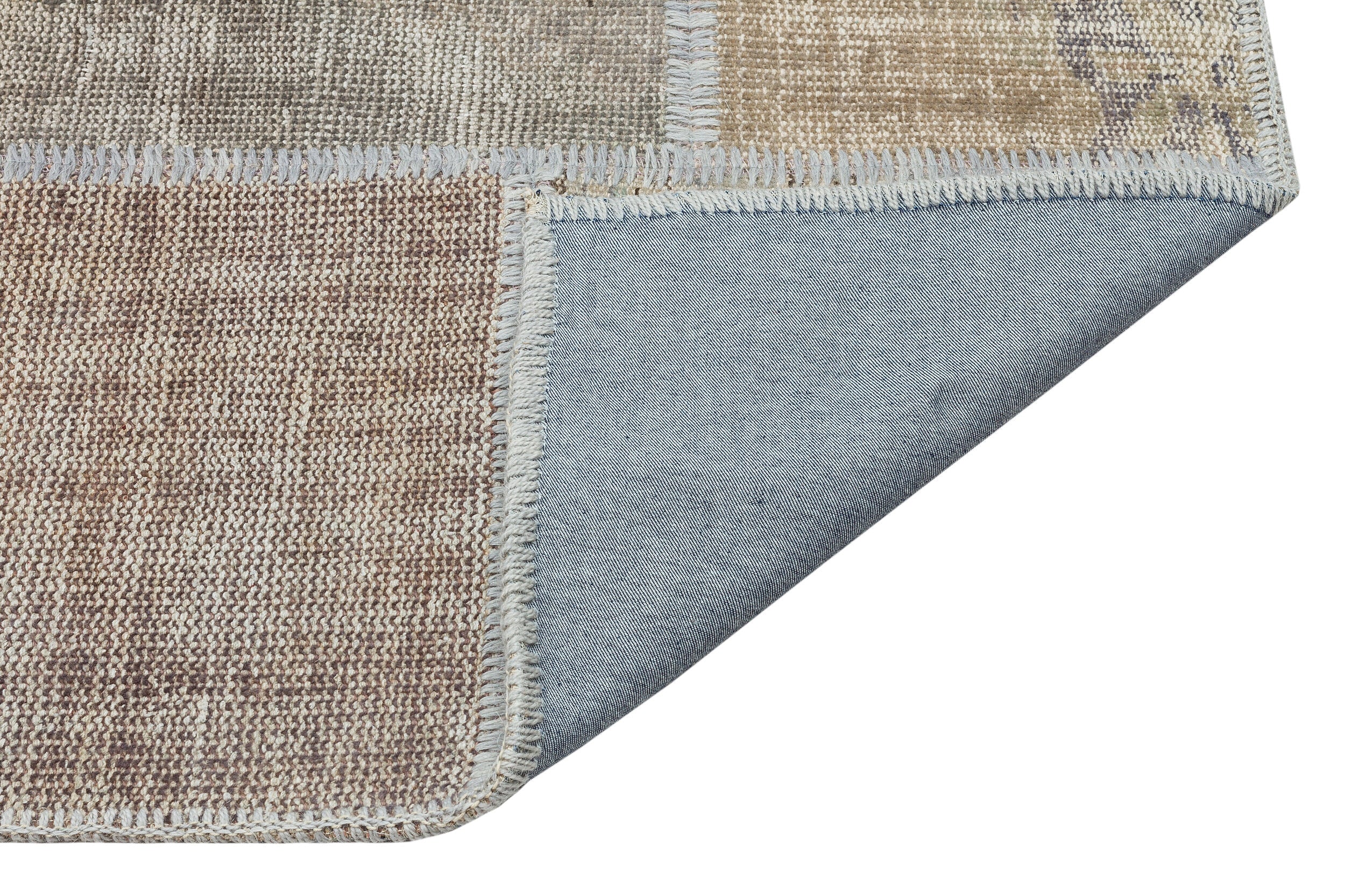 Beige Over Dyed Patchwork Unique Rug 5'3'' x 7'7'' ft 160 x 232 cm