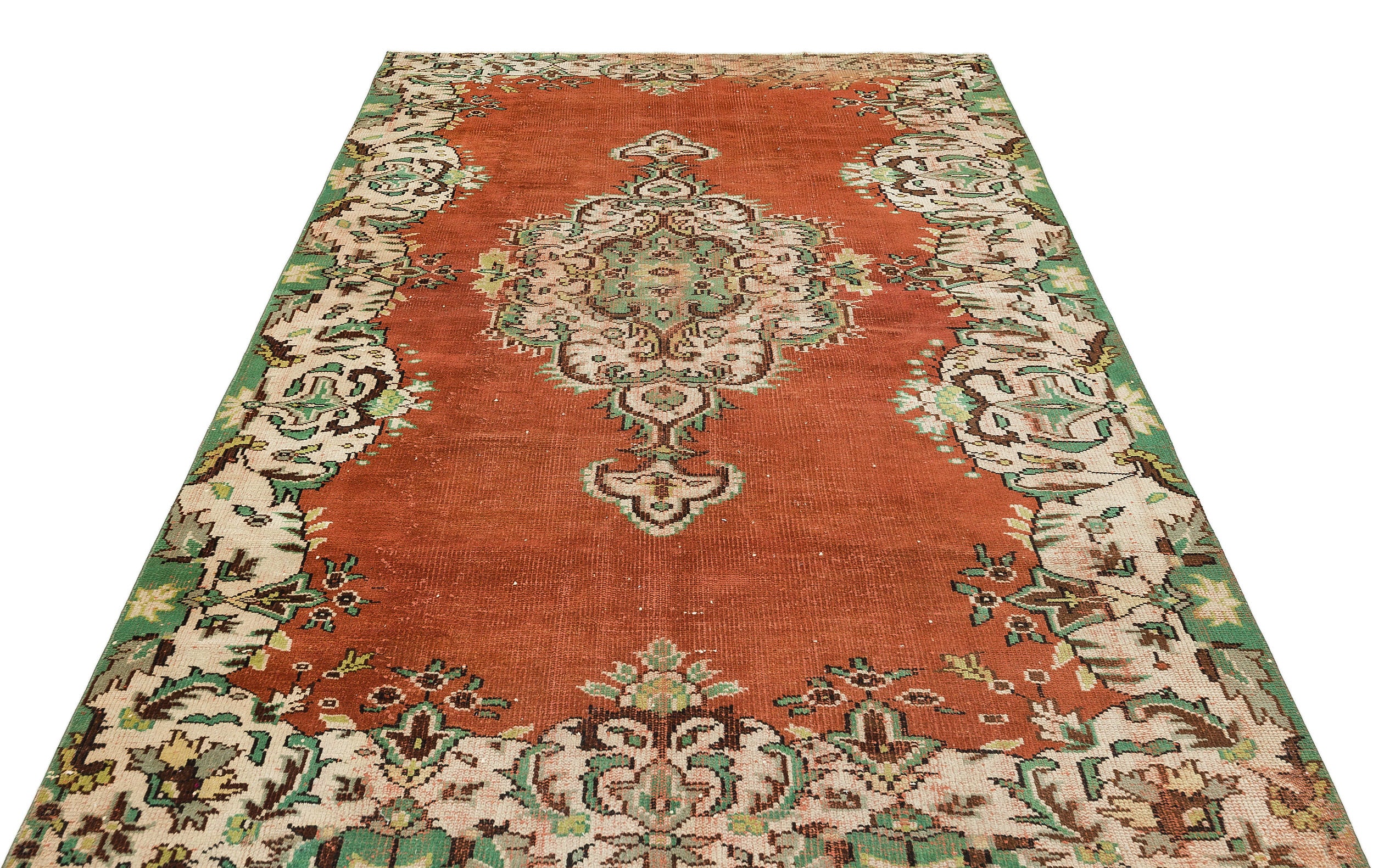 Colored Over Dyed Rug | Traditional Design Rug | Turkish Rug | Hand Weaving Rug | Bedroom Rug | Wool Rug | Vintage Rug | Retro Rug | Patterned Rug | Naturel Rug | Boho Rug I 5'11'' x 8'7'' ft 181 x 262 cm