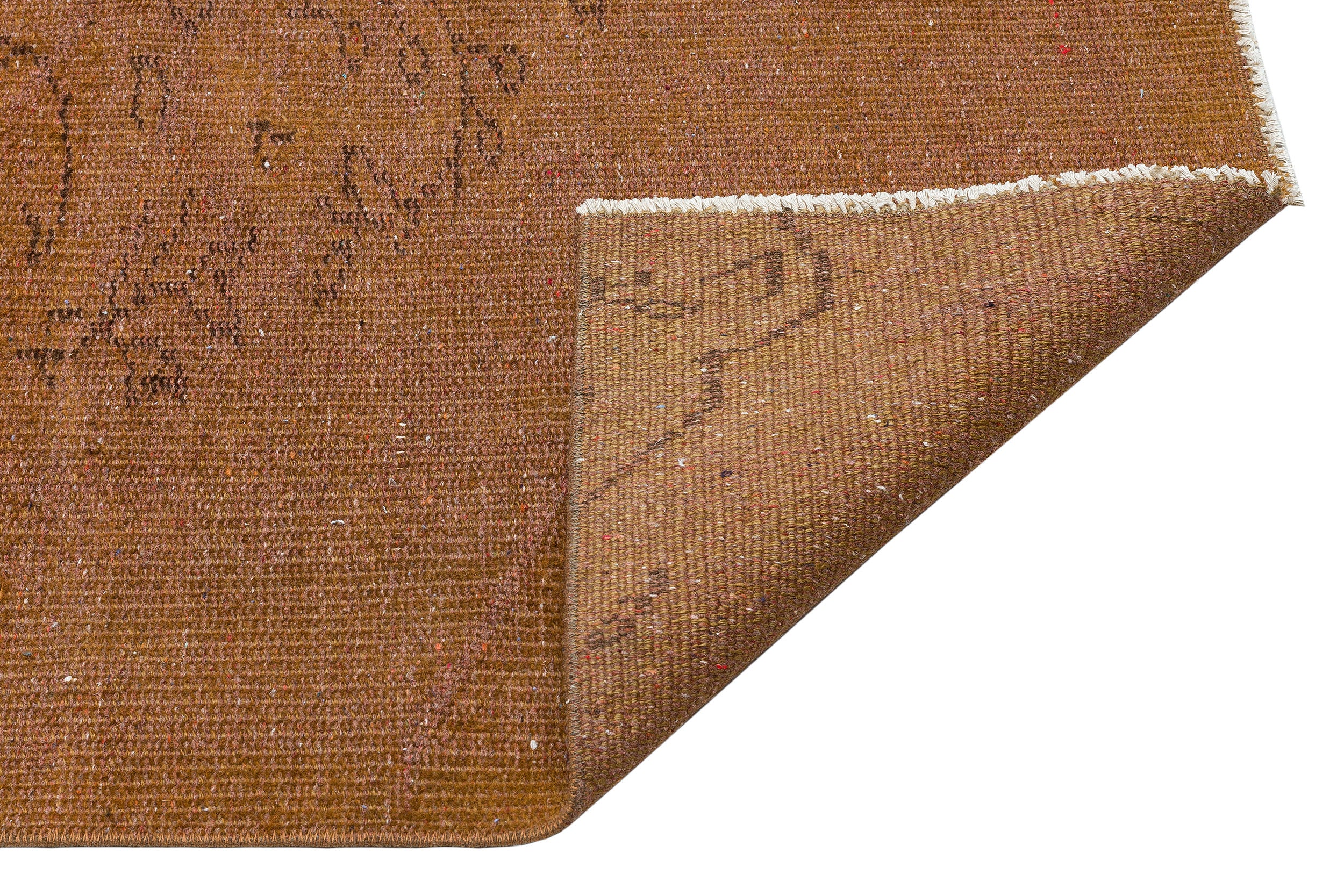 Traditional Design Brown Over Dyed Vintage Rug 4'5'' x 7'5'' ft 135 x 225 cm