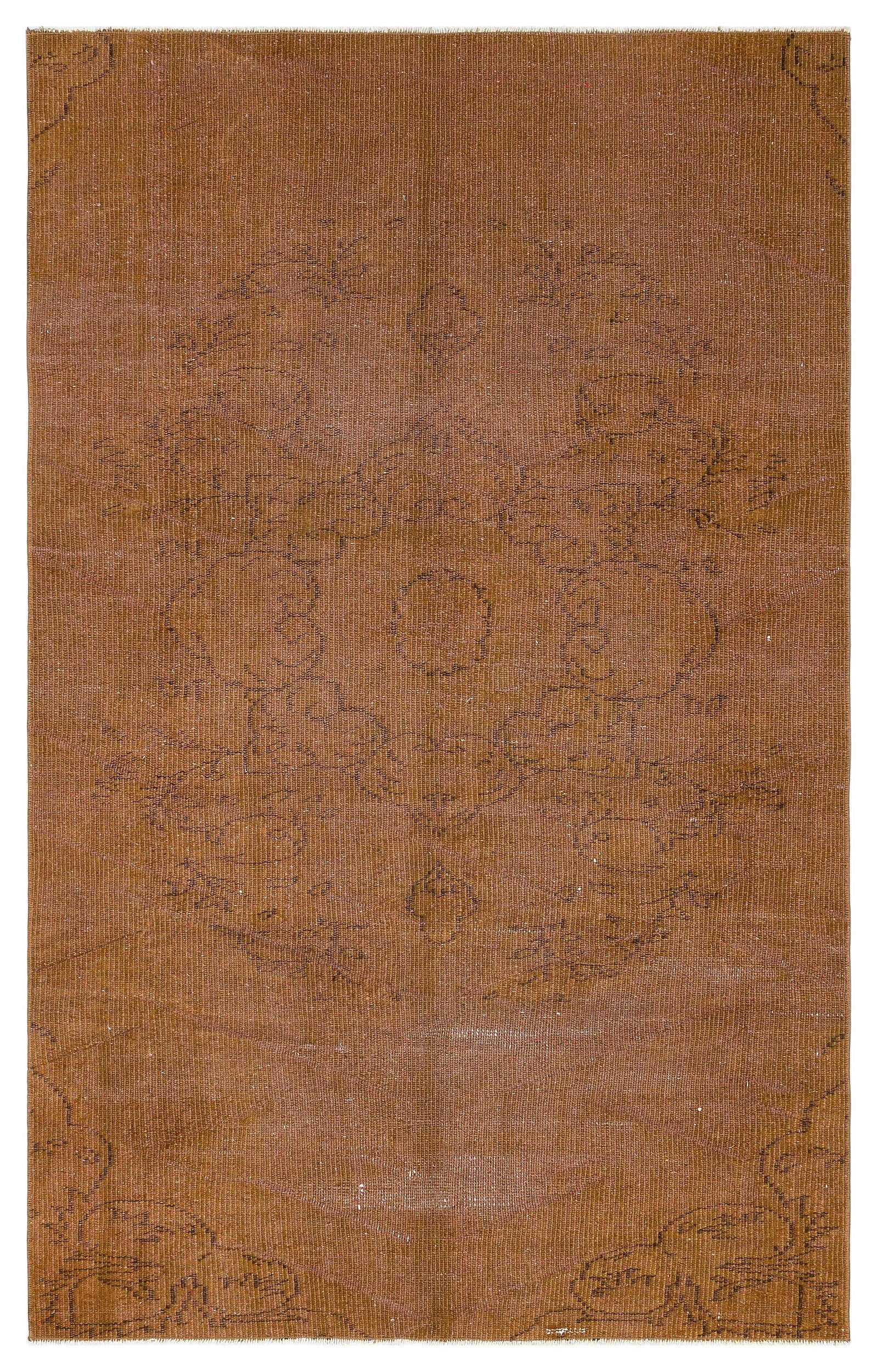 Traditional Design Brown Over Dyed Vintage Rug 4'5'' x 7'5'' ft 135 x 225 cm