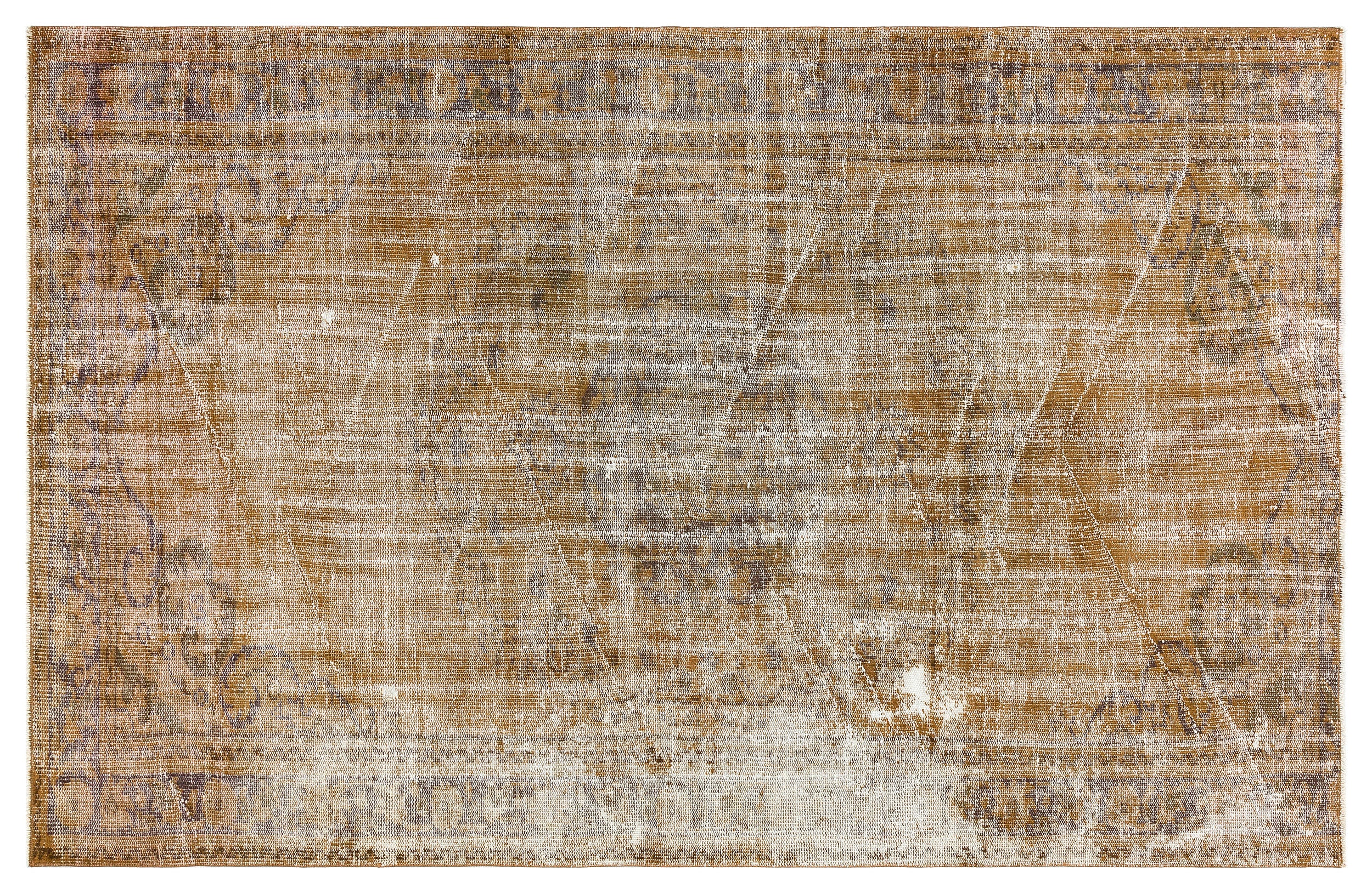 Traditional Design Brown Over Dyed Vintage Rug 5'1'' x 7'8'' ft 154 x 233 cm
