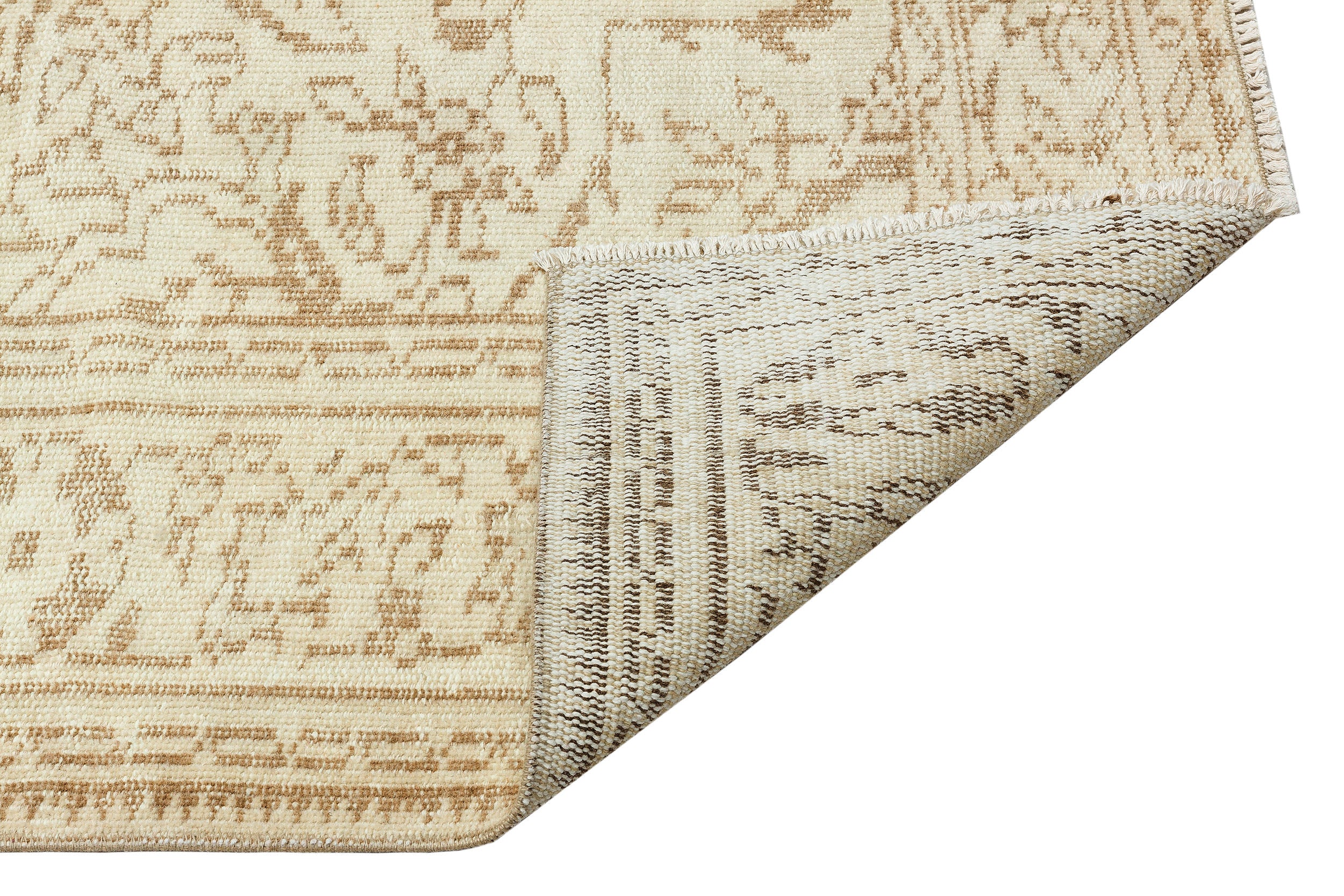 Traditional Design Beige Over Dyed Vintage Rug 5'7'' x 9'8'' ft 170 x 294 cm