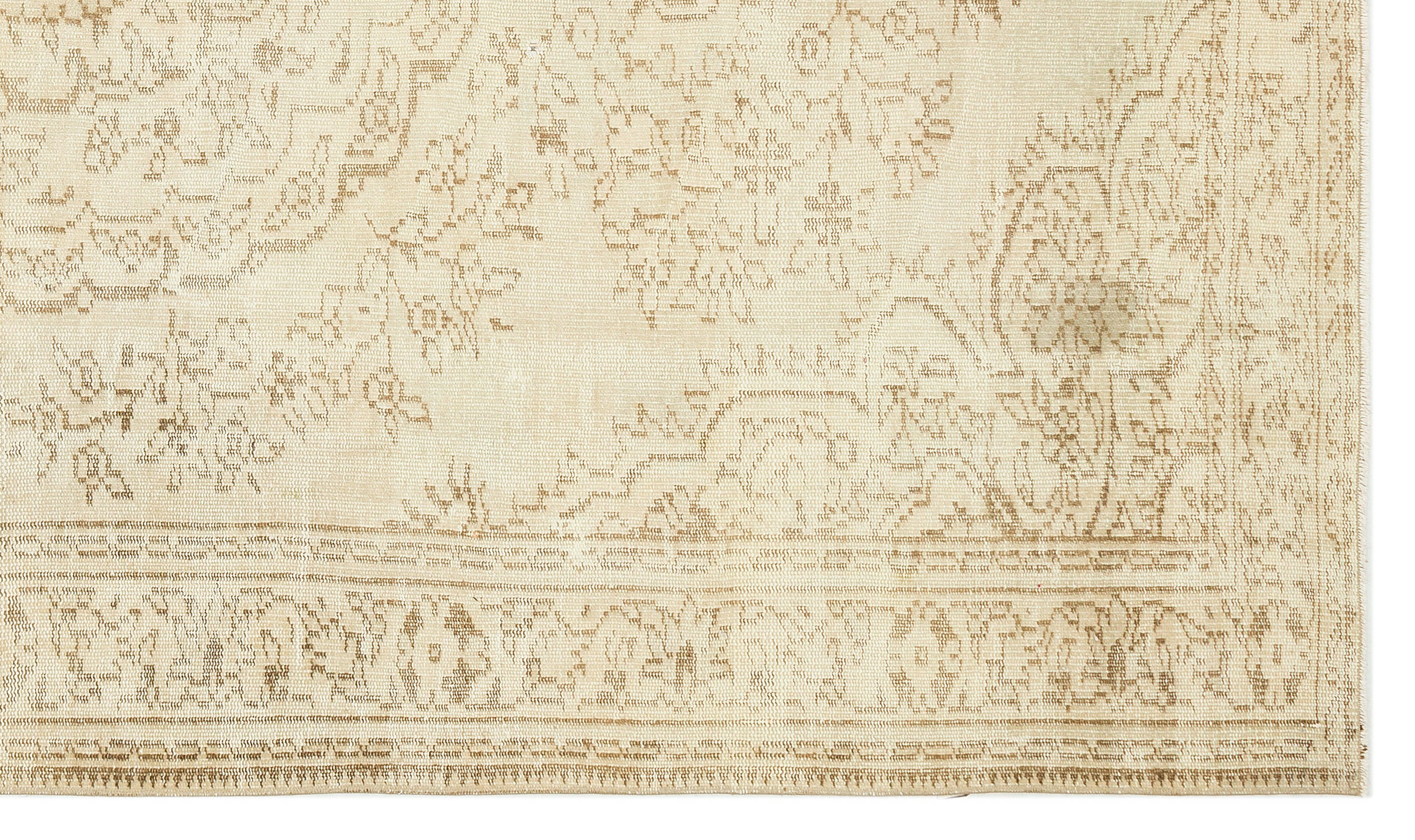 Traditional Design Beige Over Dyed Vintage Rug 5'7'' x 9'8'' ft 170 x 294 cm