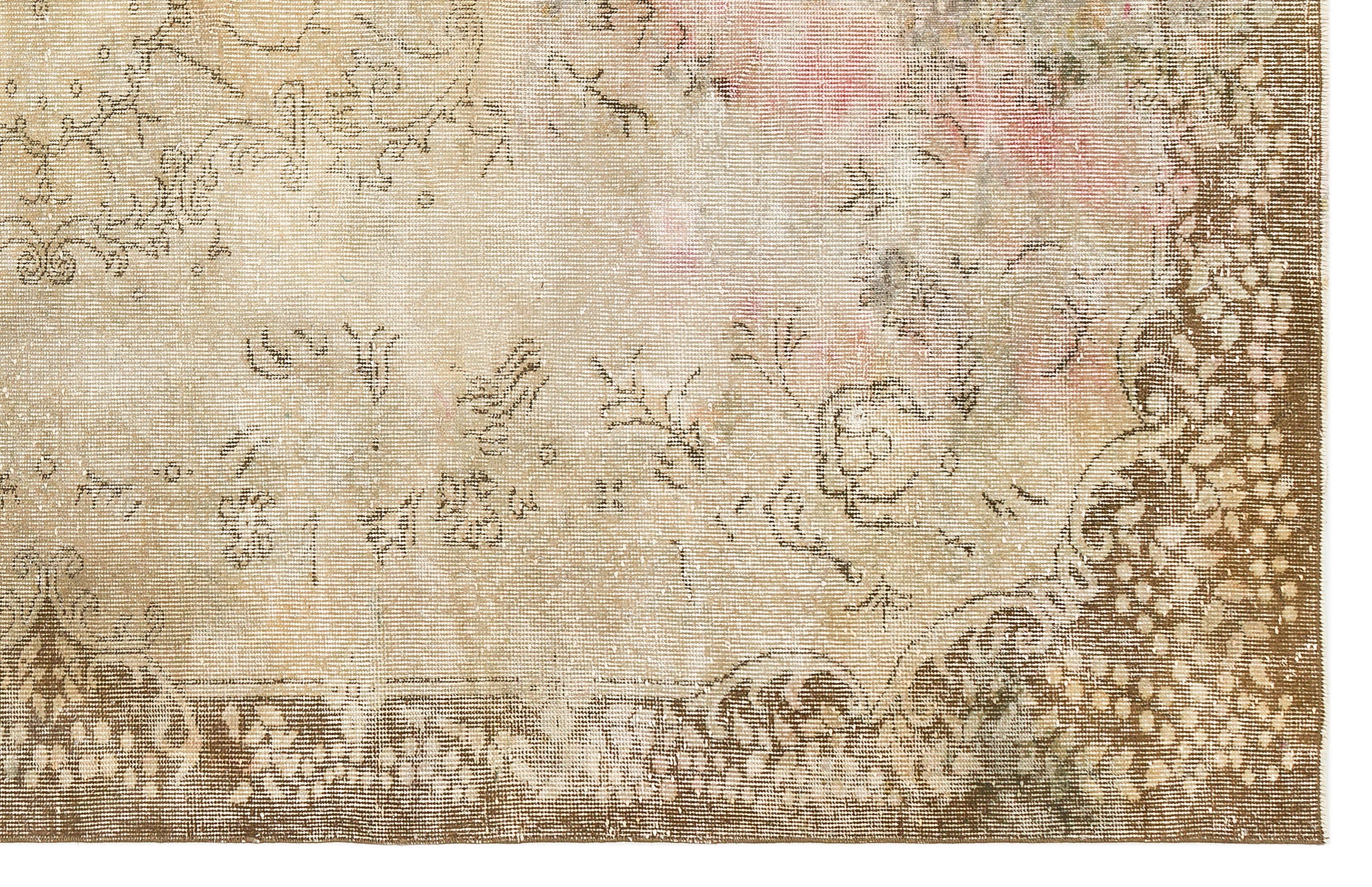 Traditional Design Beige Over Dyed Vintage Rug 6'0'' x 9'5'' ft 183 x 288 cm