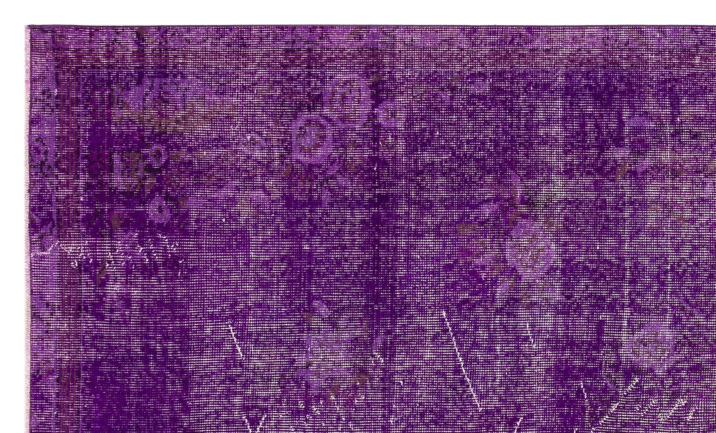 Purple Over Dyed Vintage Rug 4'12'' x 8'5'' ft 152 x 257 cm
