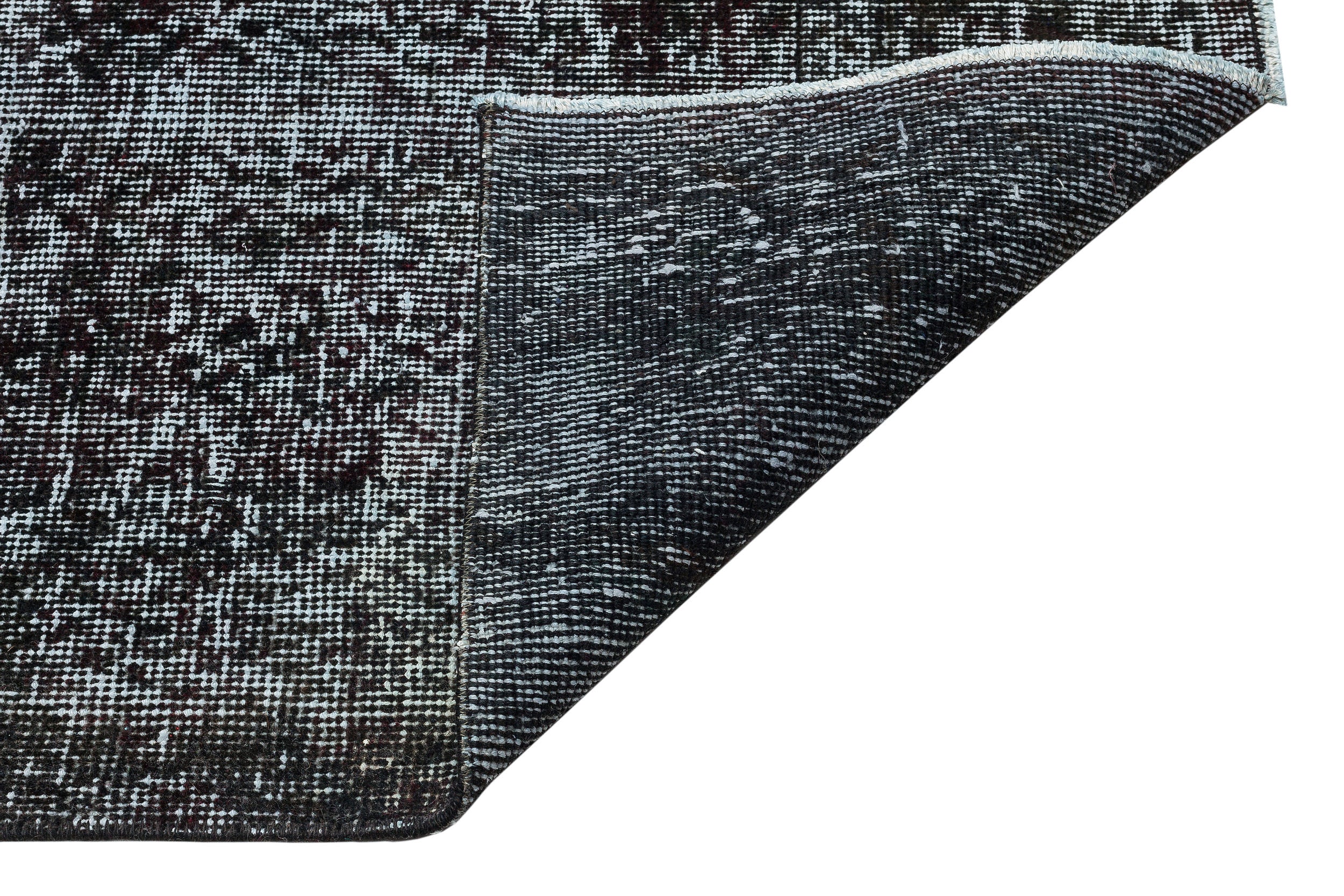 Black Over Dyed Vintage Rug 5'5'' x 9'2'' ft 165 x 280 cm