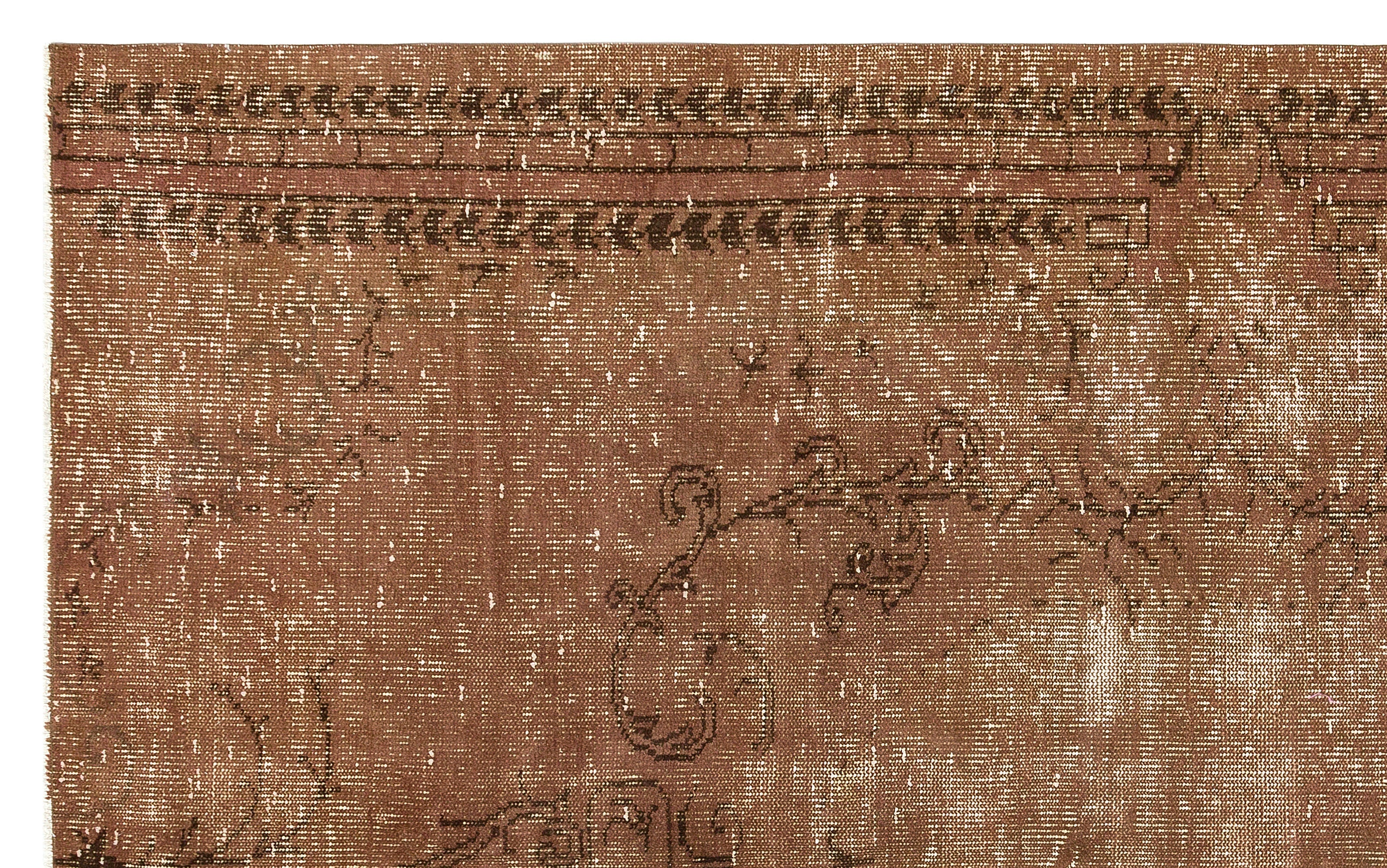 Traditional Design Brown Over Dyed Vintage Rug 5'5'' x 8'9'' ft 165 x 266 cm