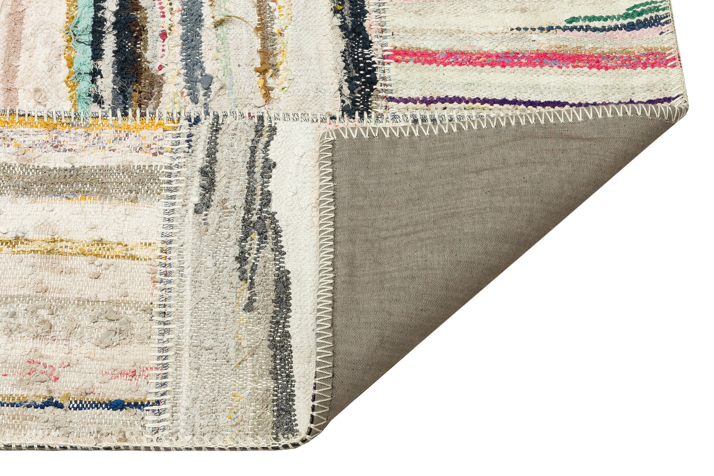 Striped Over Dyed Rug | Kilim Patchwork | Turkish Rug | Hand Weaving Rug | Bedroom Rug | Wool Rug | Vintage Rug | Tumbled Rug | Naturel Rug | Boho Rug I Colored Rug I 5'2'' x 7'7'' ft 157 x 232 cm