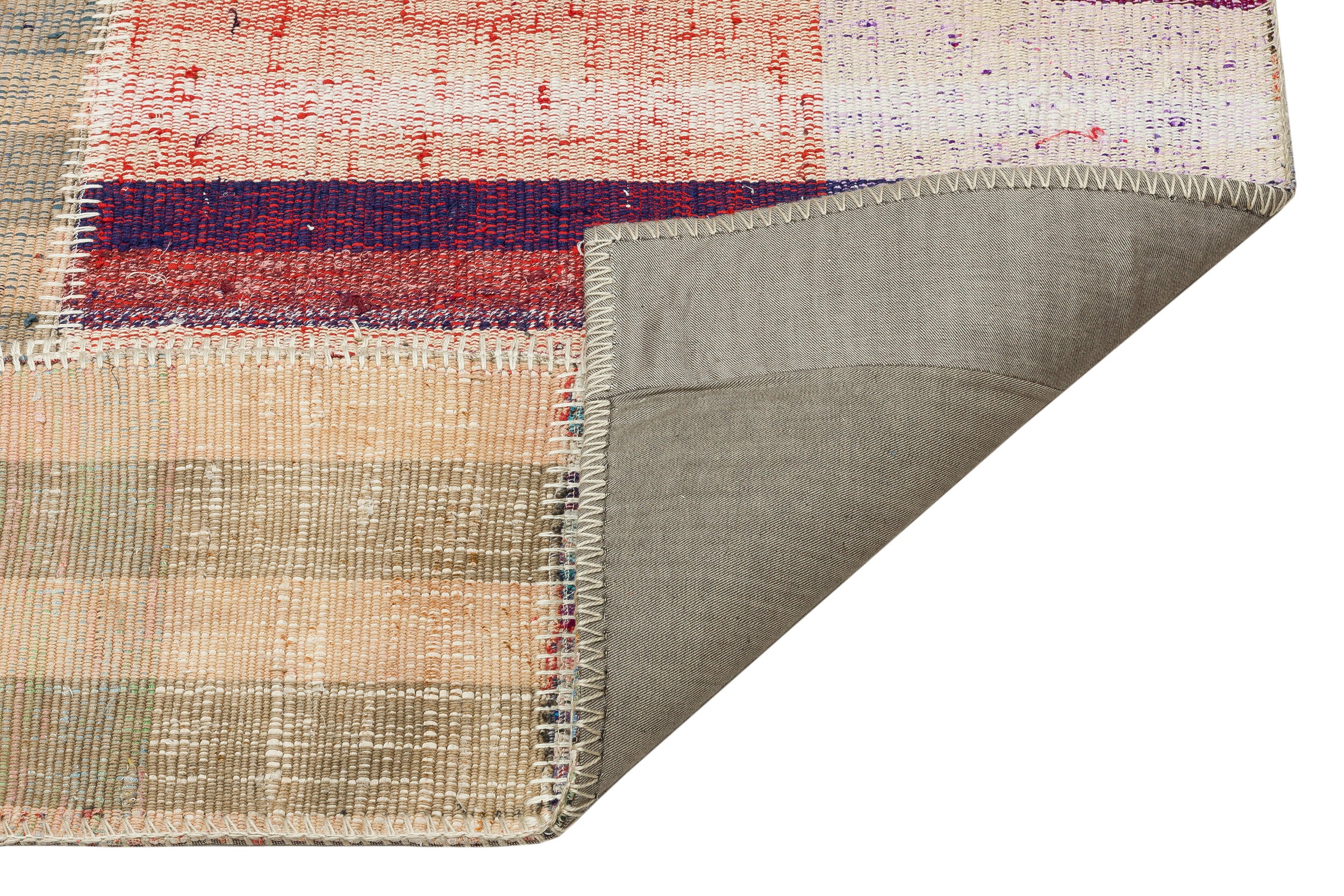 Striped Patchwork Kilim Rug 3'8'' x 5'9'' ft 113 x 174 cm