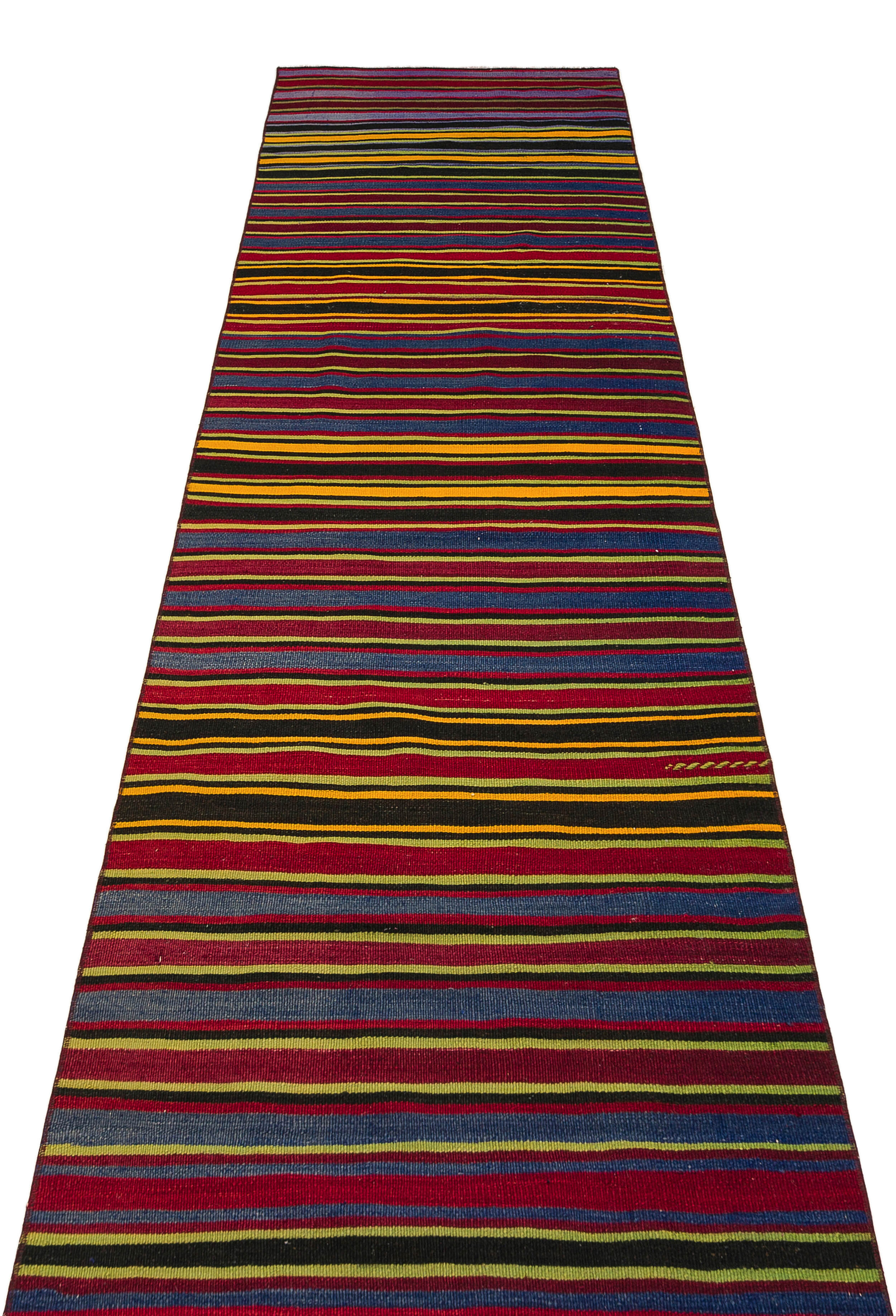 Striped Over Dyed Kilim Rug 2'9'' x 13'6'' ft 83 x 411 cm