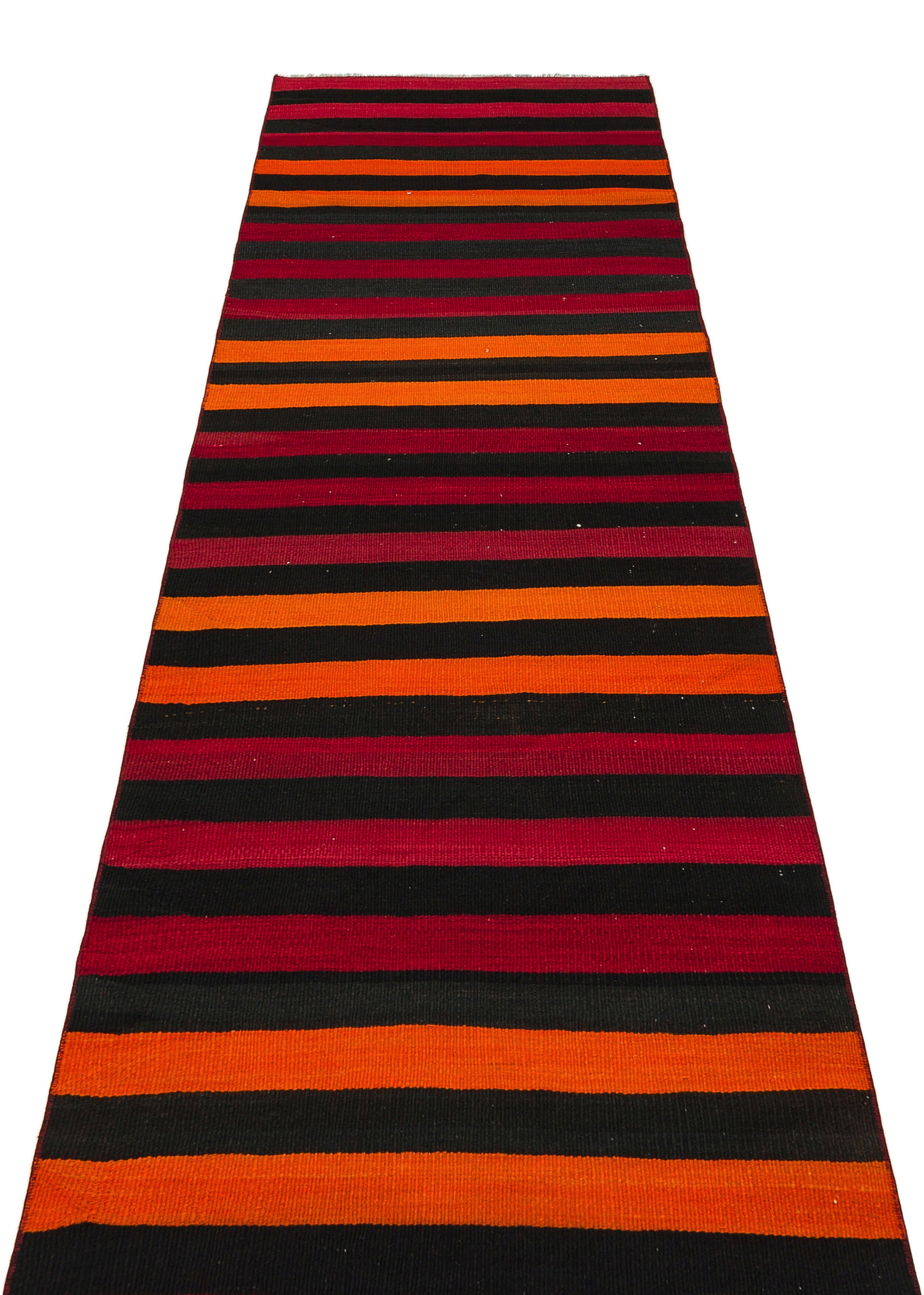 Striped Over Dyed Kilim Rug 2'8'' x 9'7'' ft 82 x 292 cm