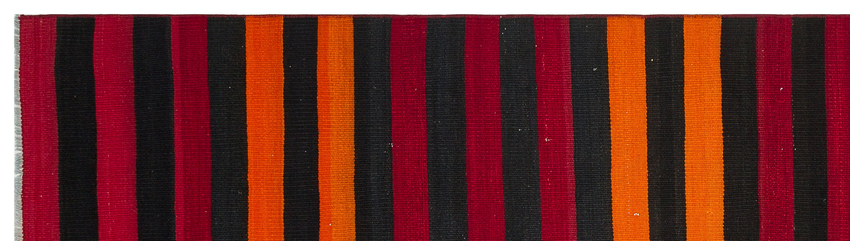 Striped Over Dyed Kilim Rug 2'8'' x 9'7'' ft 82 x 292 cm