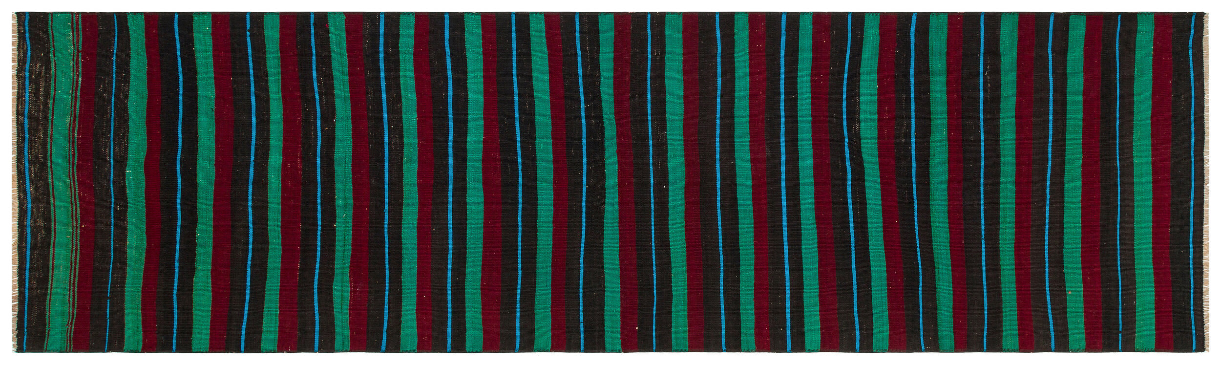 Striped Over Dyed Kilim Rug 2'6'' x 8'4'' ft 76 x 253 cm