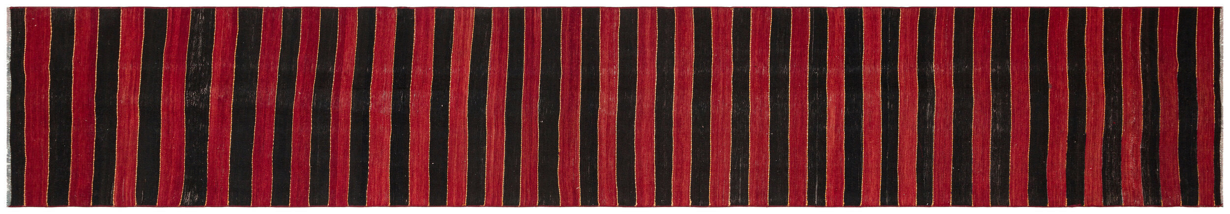 Striped Over Dyed Kilim Rug 2'6'' x 14'8'' ft 77 x 446 cm